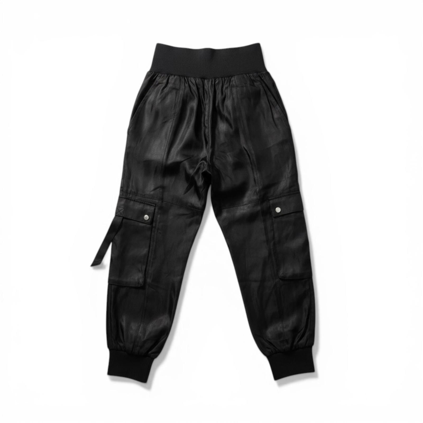 Other 5 a 7 Harmony Satin Cargo Jogger Pants Black XS Size 26" / US 2 / IT 38 - 2 Thumbnail