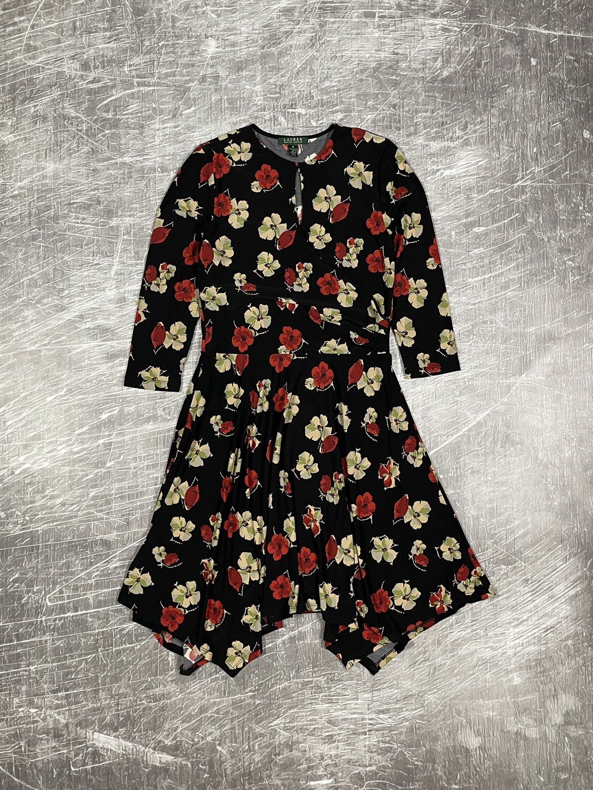 image of Lauren Ralph Lauren Ralph Laurent Elegant Midi Dress Flower Pattern in Flower Print, Women's (Size 