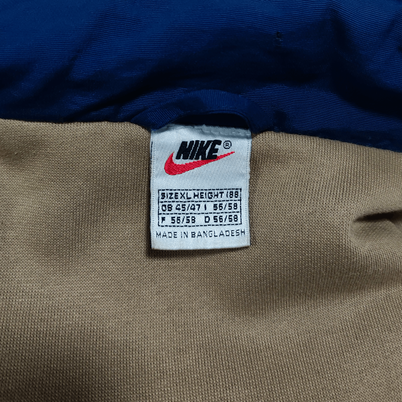 Nike × Vintage 90s Vintage Nike Big Swoosh Logo Denim Jacket Rare Size XL Size US XL / EU 56 / 4 - 11 Thumbnail
