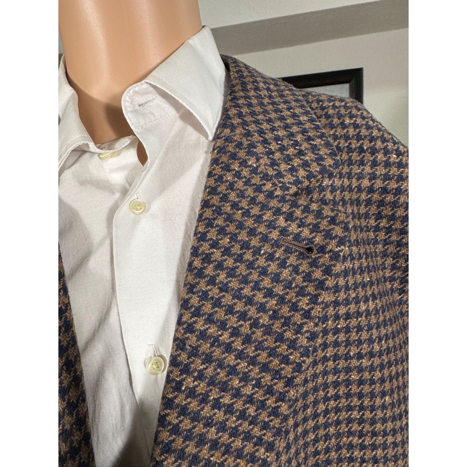 Brunello Cucinelli Brunello Cucinelli Houndstooth 64 54RUS Wool Cashmere Size 54R - 4 Thumbnail