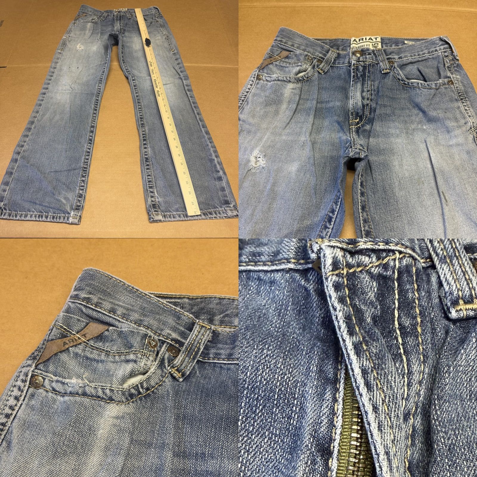 Ariat Ariat M5 Deadrun Arrowhead Straight Leg Jeans Mens 30x29 Blue Light Wash Denim Size US 30 / EU 46 - 8 Thumbnail