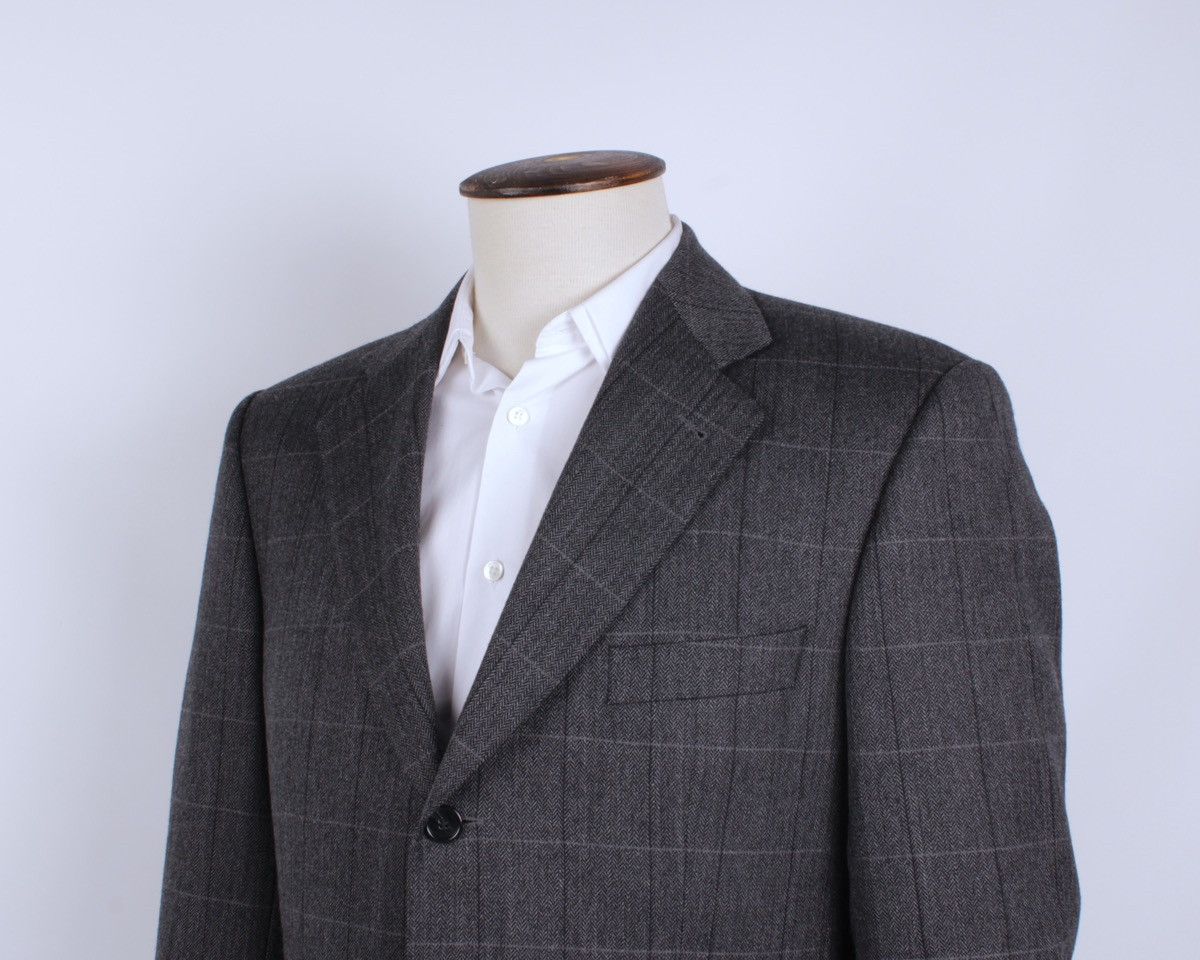 Burberry × Designer × Vintage BURBERRY Vintage Barrie-S Wool Cashmere Blend Plaid Blazer Size 50R - 2 Thumbnail