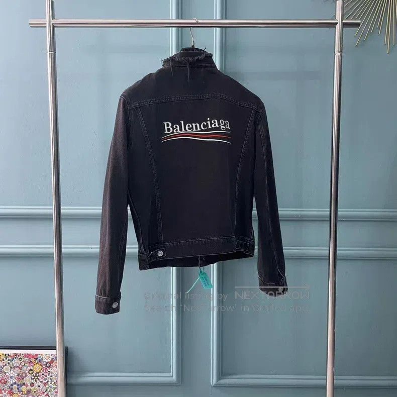 Balenciaga Balenciaga Black destroyed Coke denim jacket coat Size US S / EU 44-46 / 1 - 4 Thumbnail