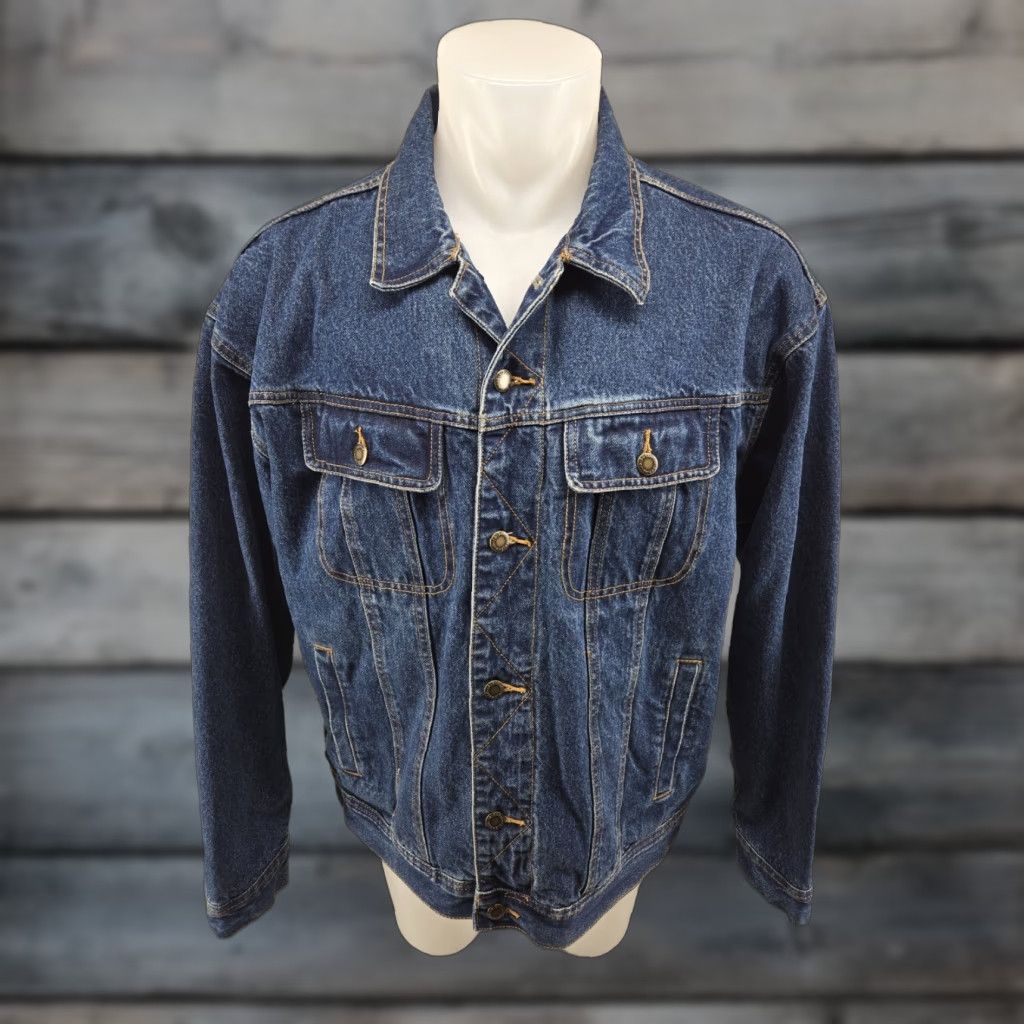 Wrangler VINTAGE Wrangler Rugged Wear Denim Jacket Flannel Lined XXL Blue Trucker RJK32AN Size US XXL / EU 58 / 5 - 1 Thumbnail