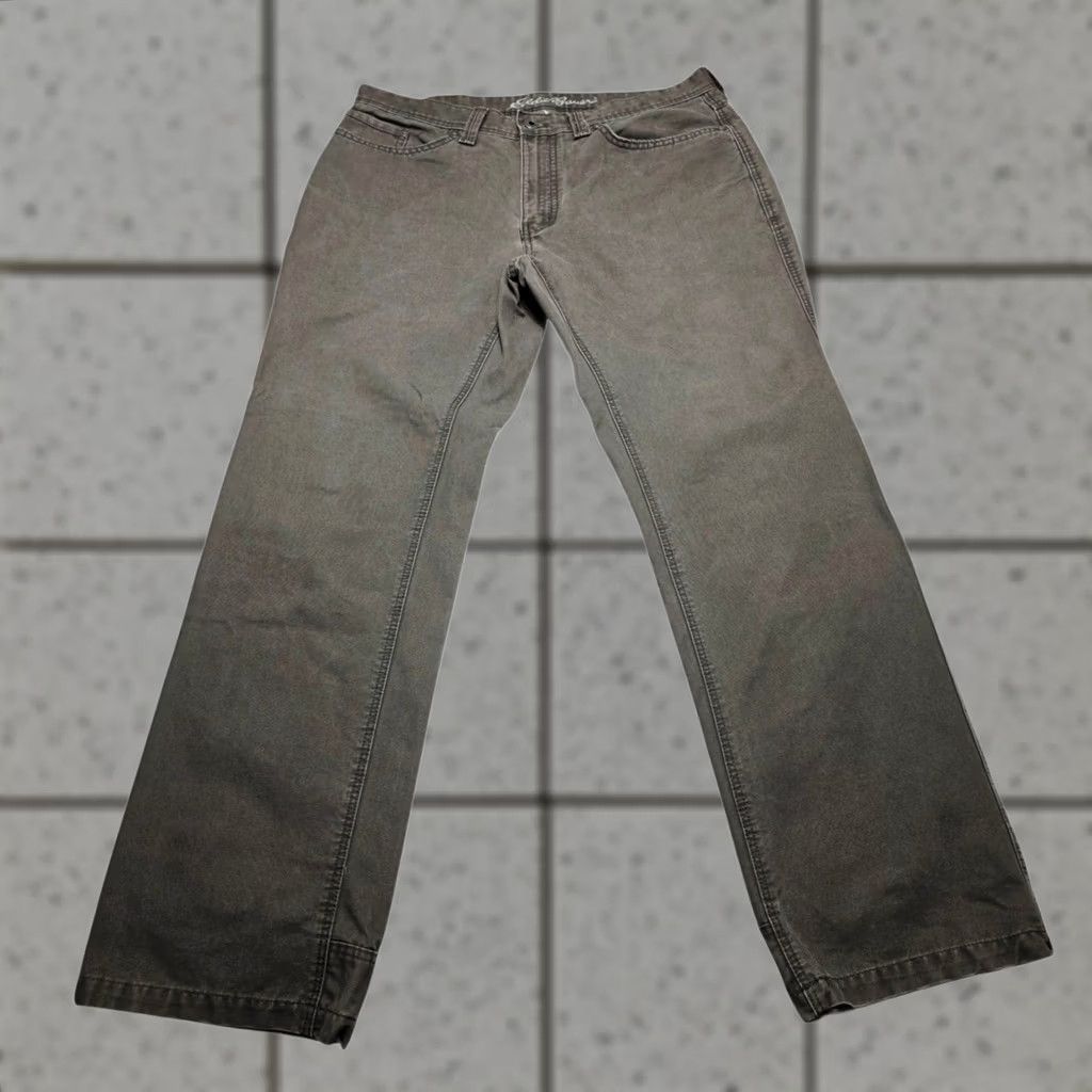 Eddie Bauer Eddie Bauer Denim Pants 34x30 Gray Straight Leg 5-Pocket Flat Front Regular Mens Casual Business Vintage: No Size US 31 - 1 Thumbnail