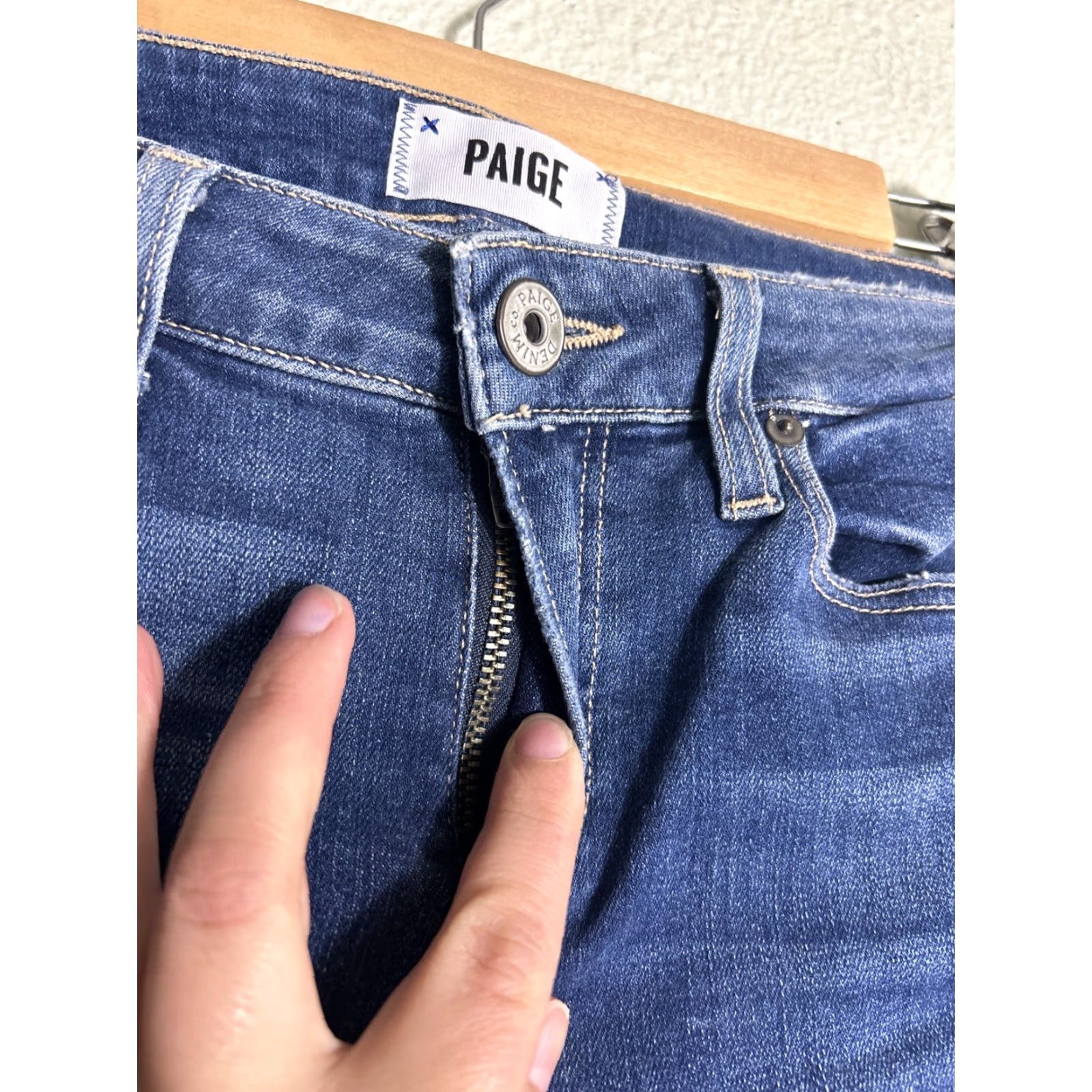 Paige Paige Verdugo Ankle Jeans Womens Blue 26x27 Denim Mid Rise Regular Fit Frayed Hems Piping Navy Blue Pant Size 26" / US 2 / IT 38 - 6 Thumbnail