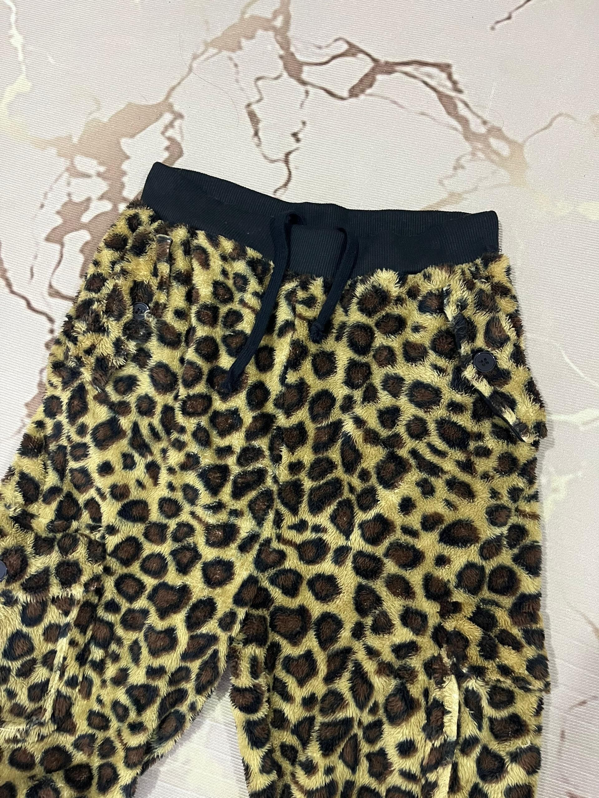 Japanese Brand Modish Gaze Leopard Faux Fur Cargo Jogger Pants M Size US 30 / EU 46 - 2 Thumbnail