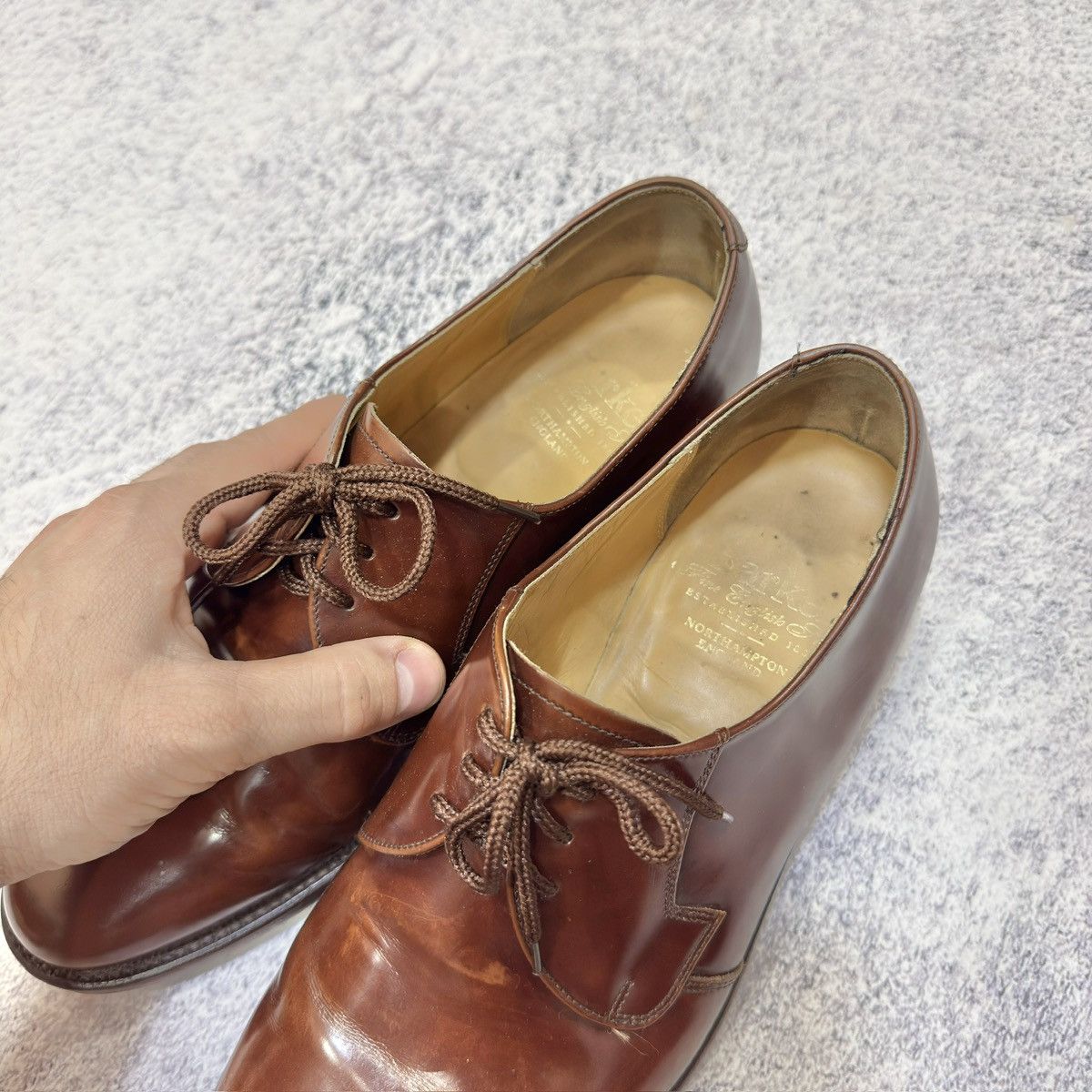 Barker Barker England Handmade Mens Brown Leather Derbies US9.5 Size US 9.5 / EU 42-43 - 15 Thumbnail