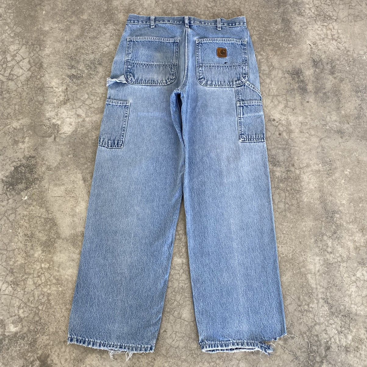 Carhartt Size 31x29 VTG Carhartt Faded Blue Carpenter Denim Jeans Size US 31 - 14 Thumbnail