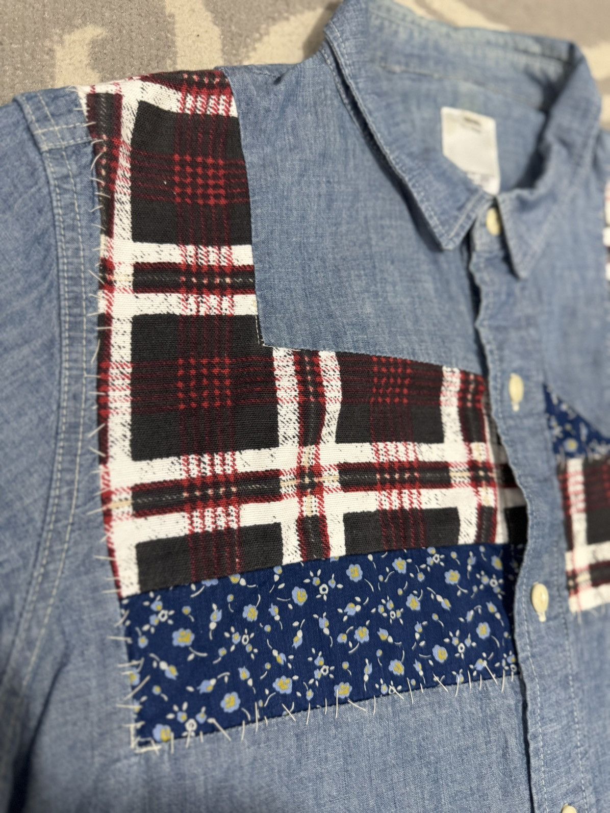 Japanese Brand × Visvim Visvim Sashiko Chambray Shirt Size US XL / EU 56 / 4 - 5 Thumbnail