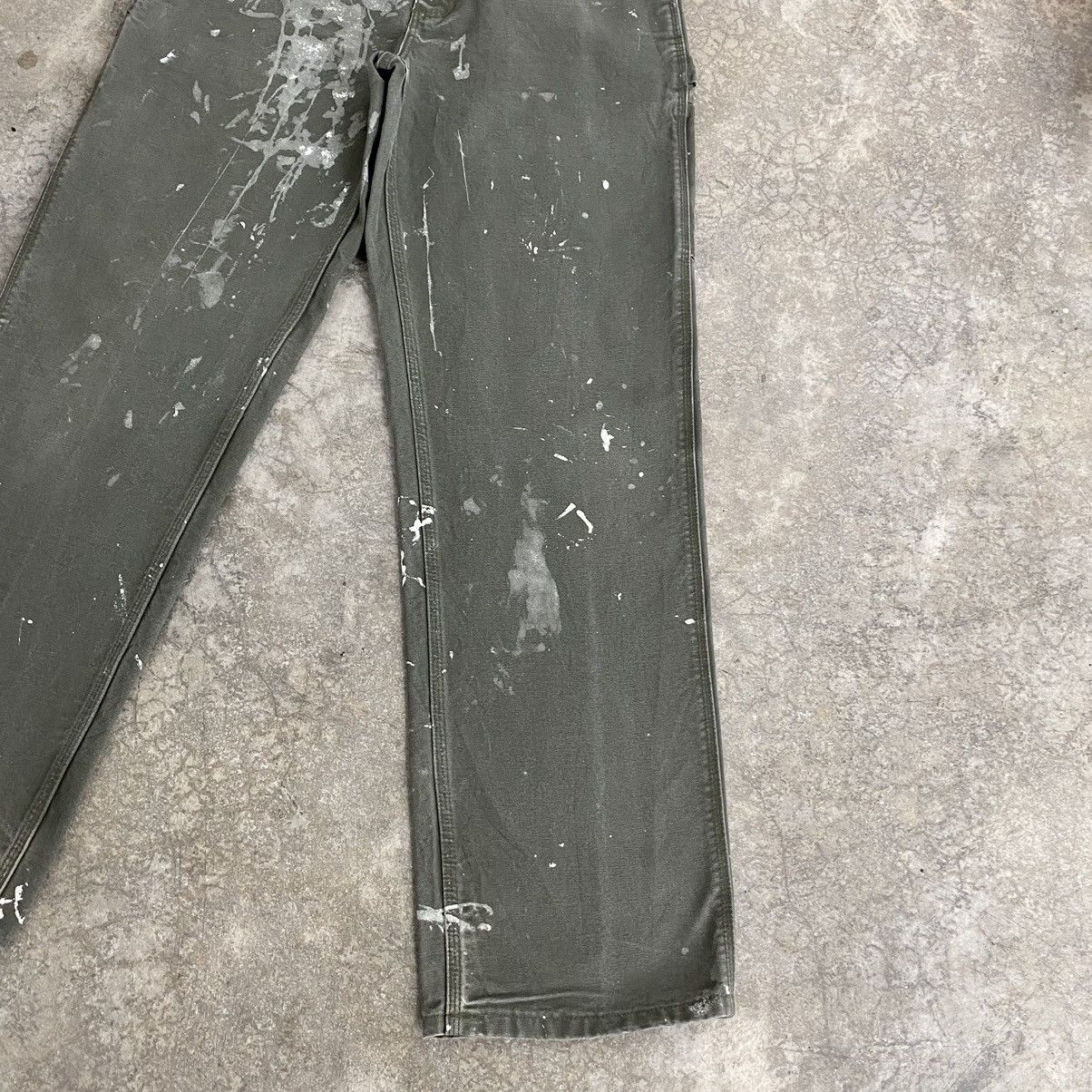 Carhartt Vintage Carhartt Moss Green Stained Carpenter Pants Size US 31 - 8 Thumbnail