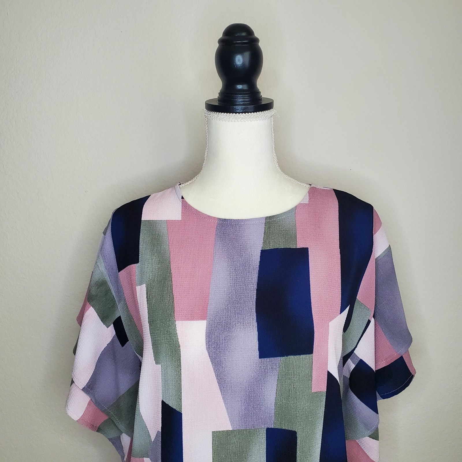 Nordstrom BoBeau Multicolor Geometric Blouse XS Size XS / US 0-2 / IT 36-38 - 5 Thumbnail