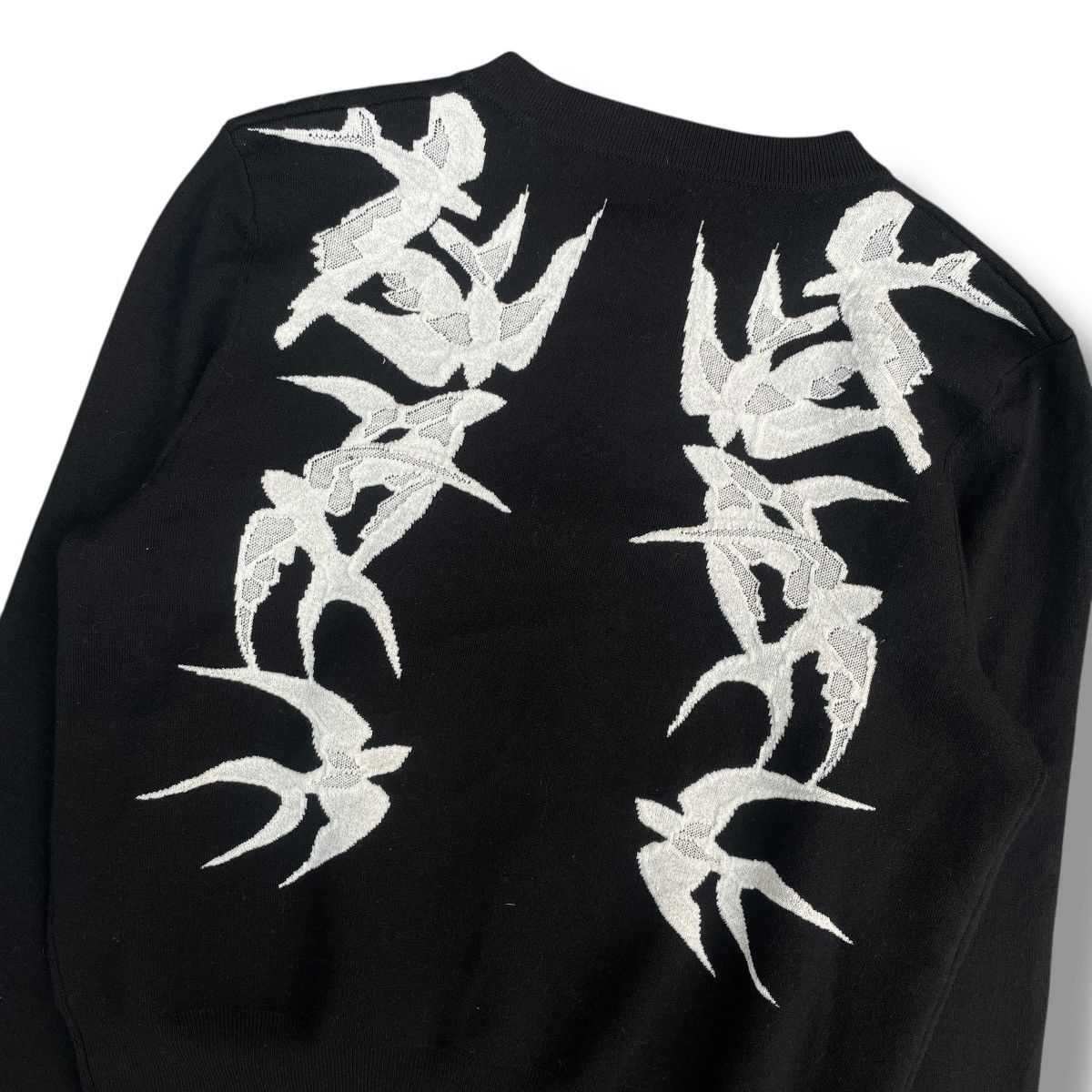 Alexander McQueen Alexander McQueen Swallow AOP Wool Knit Cardigan Size L / US 10 / IT 46 - 8 Thumbnail