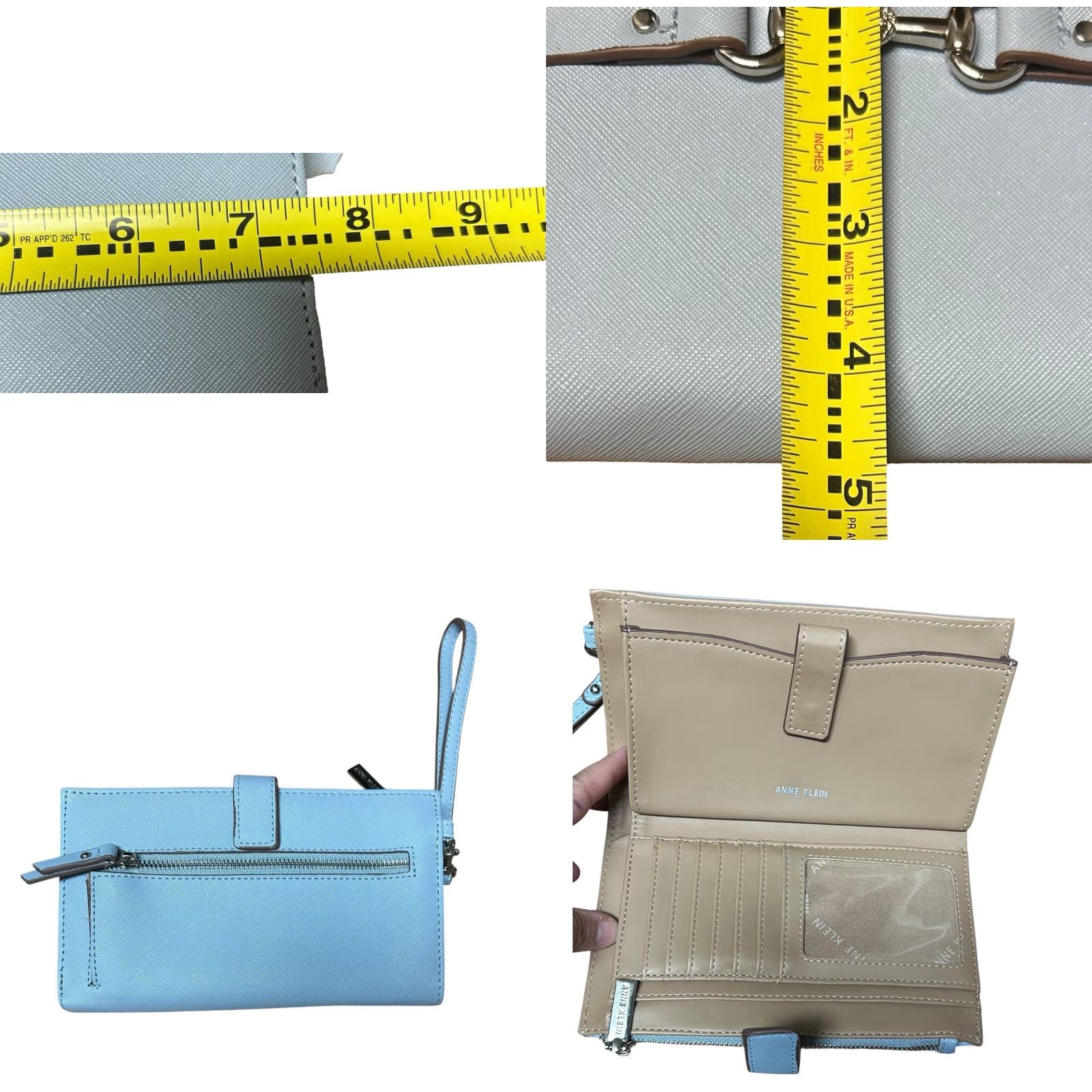 Anne Klein Anne Klein Light Blue Crossbody Purse W/ Wallet Wristlet Women’s Should Handbag Crossbody Bag Medium Blue Accessories Zipper Strap Accent Size ONE SIZE - 11 Thumbnail