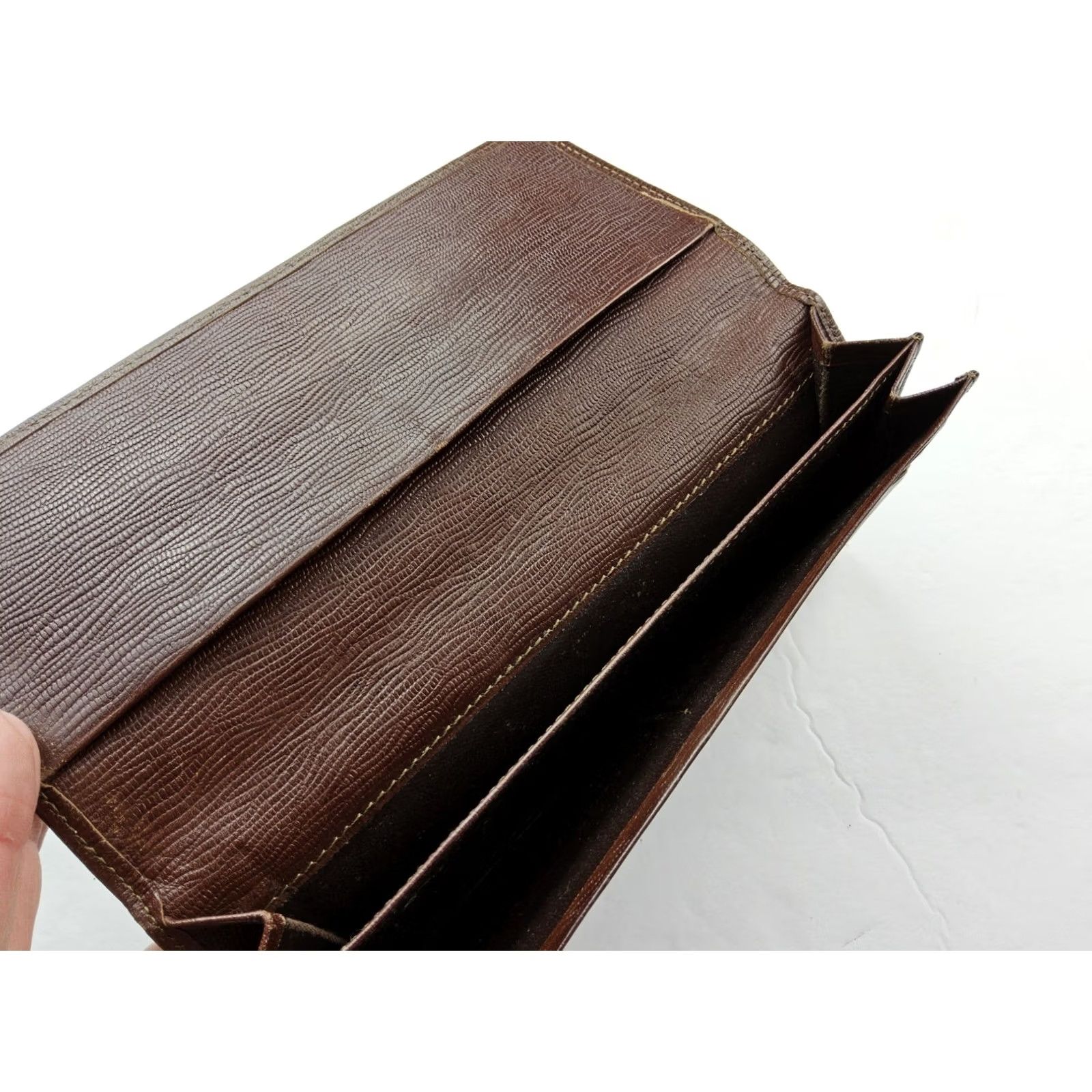 Vintage Mila Sehon Milano Leather Wallet Full Size Long Burgundy Women, 7.25x3.5, Pre-Owned, Wallet Size ONE SIZE - 7 Thumbnail