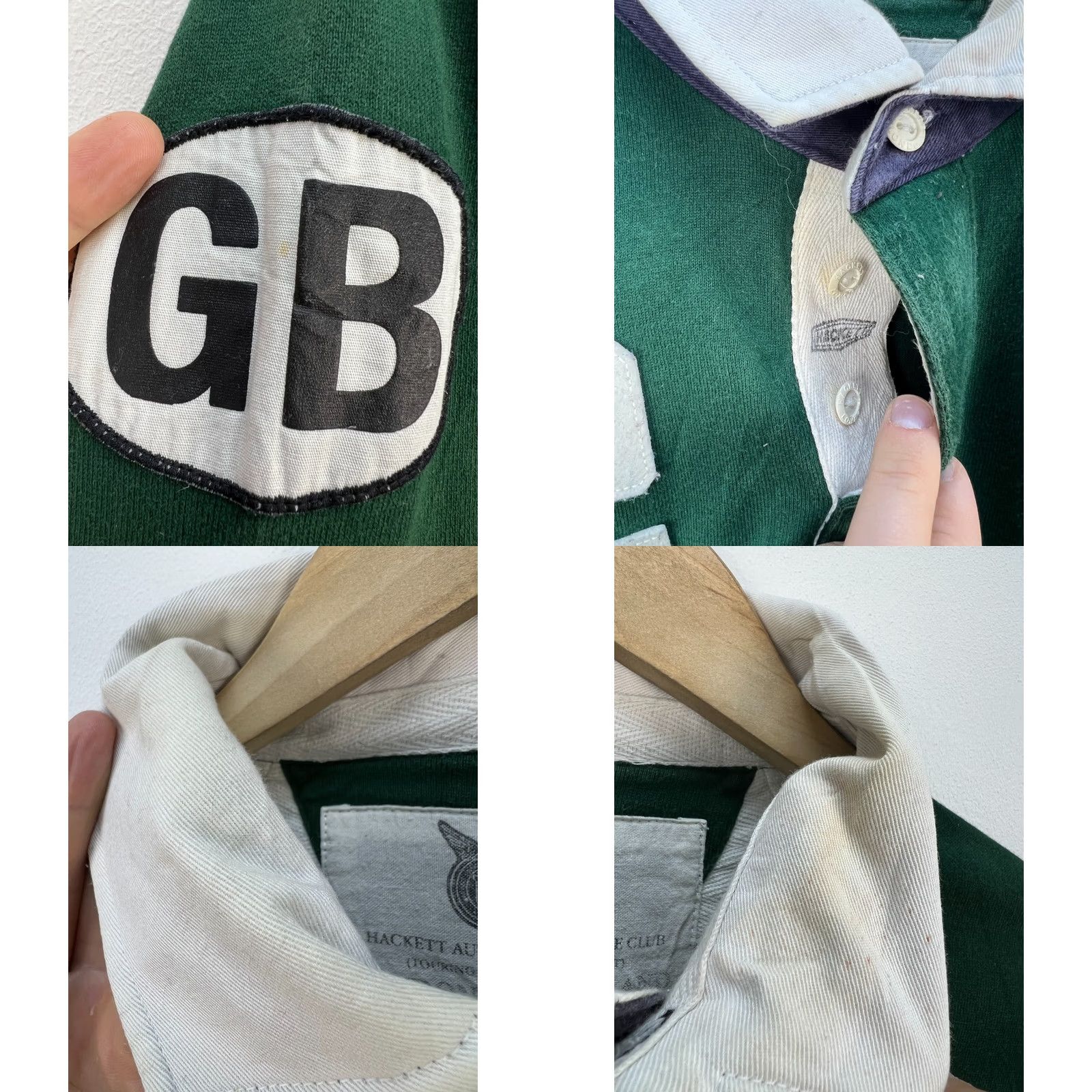 Hackett Hackett London Vintage Rugby Shirt Size M Green Long Sleeve Collared Buttoned Mens Vintage Rugby Shirt Size US M / EU 48-50 / 2 - 8 Thumbnail