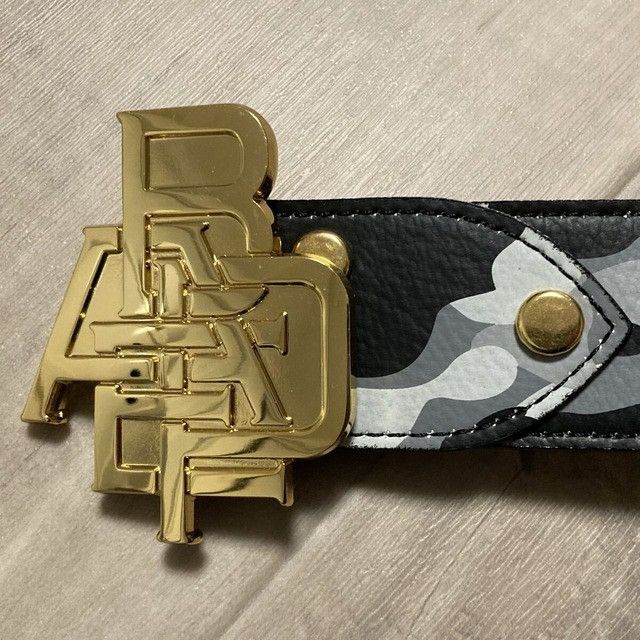 Bape BAPE CAMO Gold Buckle Leather Belt a bathing ape NIGO Size ONE SIZE - 3 Thumbnail