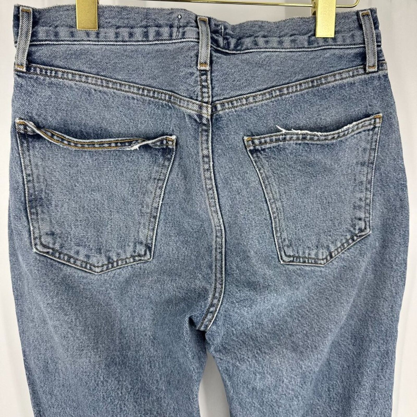 Agolde Agolde Lana Relaxed Straight Denim Jeans Raw Hem Size 28 Size 28" / US 6 / IT 42 - 5 Thumbnail