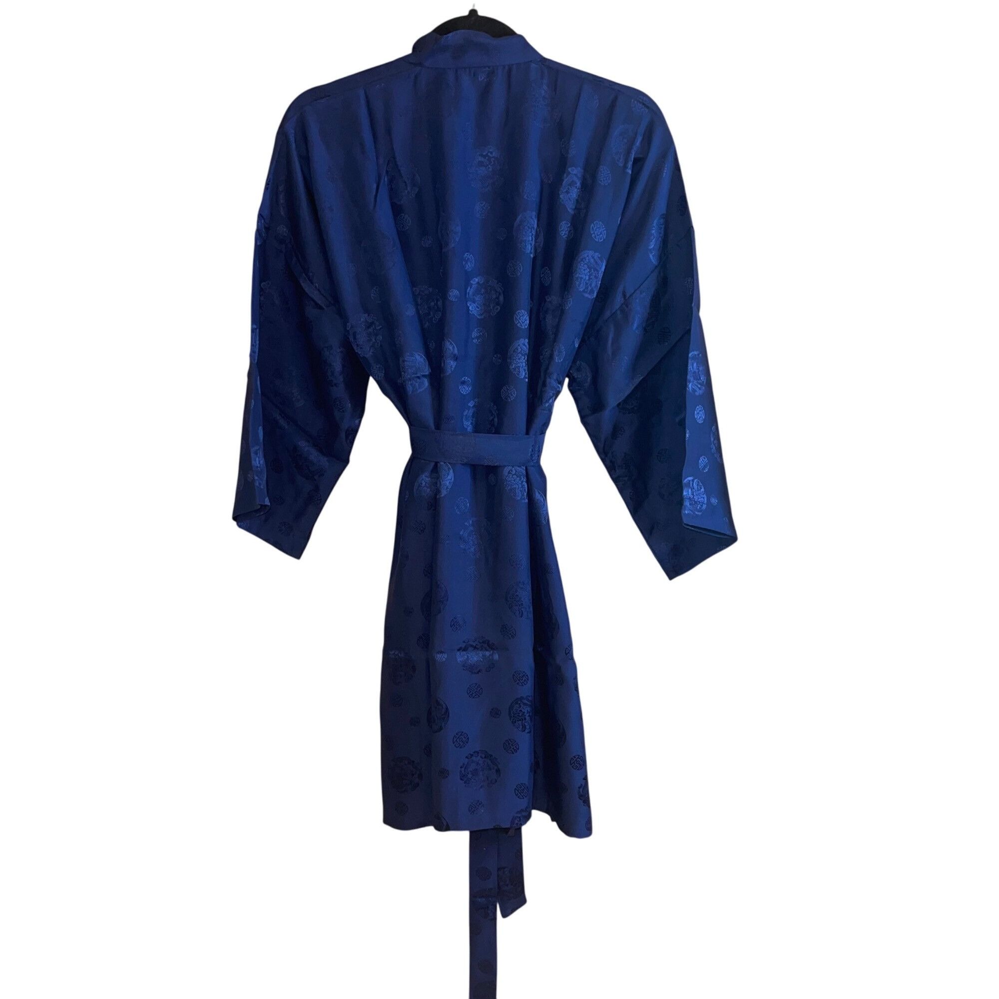 Vintage Vintage Womens Robe Size XL Blue Belt V Neck Wrap Size ONE SIZE - 2 Thumbnail