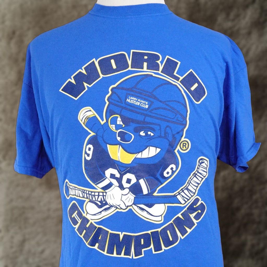 Gildan Vintage Larry Flynt's Hustler Club St Louis Blues Hockey World Champions T-Shirt 2XL Mens Size US XXL / EU 58 / 5 - 1 Thumbnail