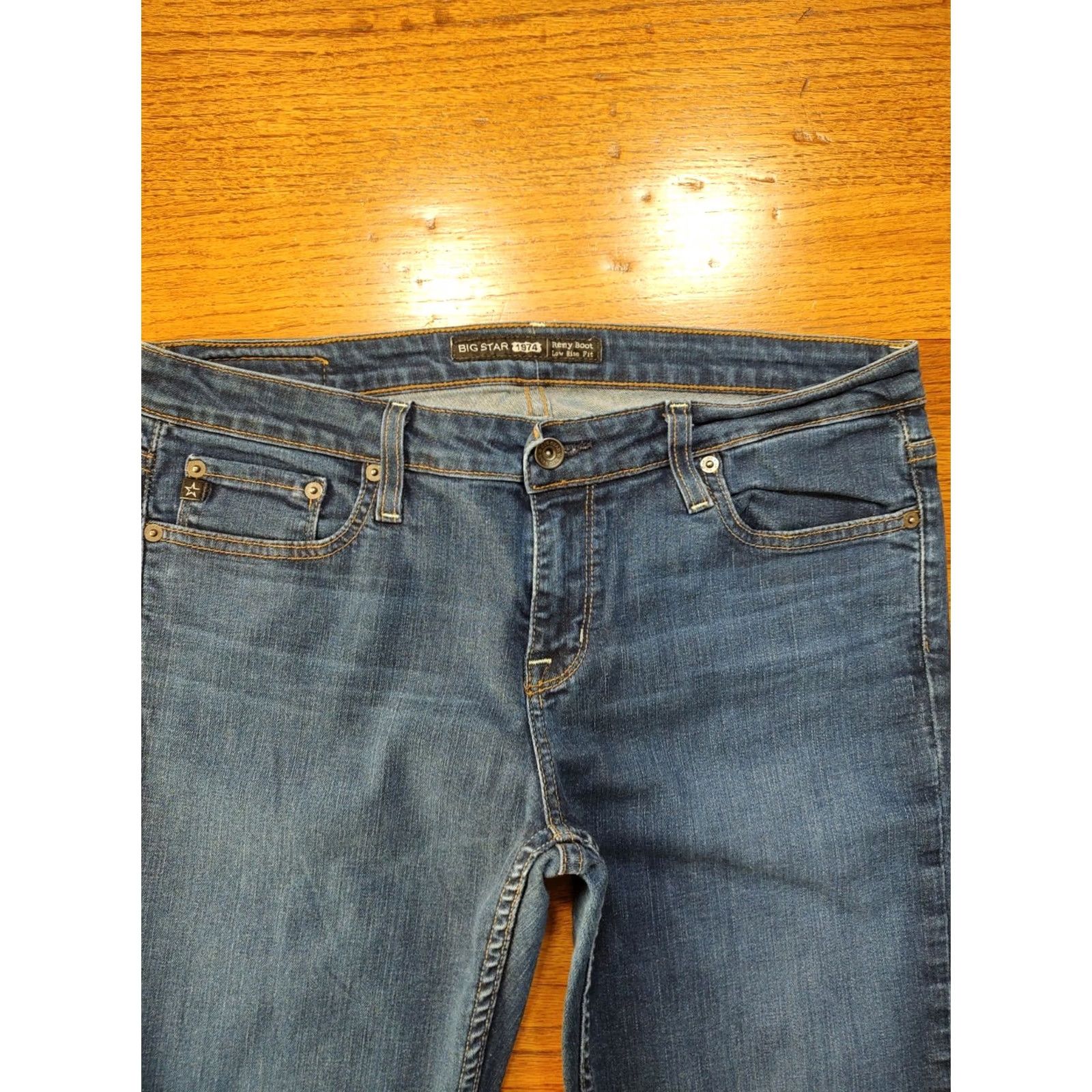 Denime BIG STAR Remy Bootcut Jeans Womens Blue Denim Tag 32 X 33 Inseam Low Rise Boot Size 24" / US 00 / IT 34 - 4 Thumbnail