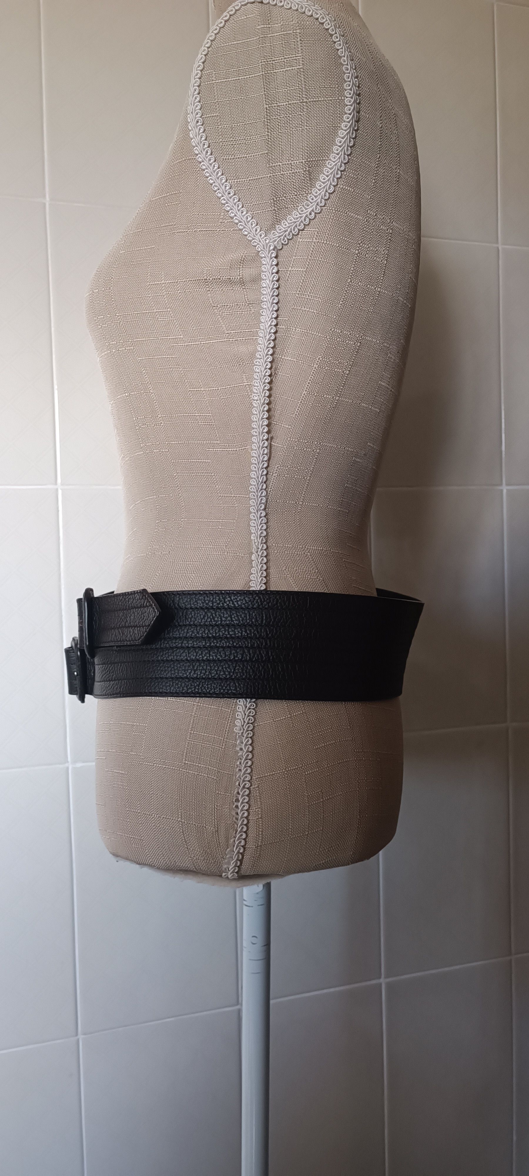 Jean Paul Gaultier 2 overlapping belts in dark brown leather Size ONE SIZE - 3 Thumbnail
