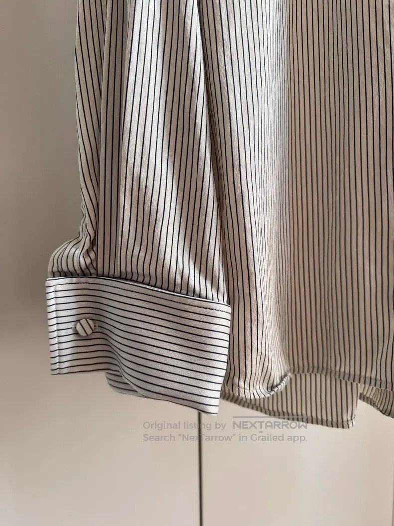 Saint Laurent Paris Saint Laurent Paris Silk Striped Shirt Size S / US 4 / IT 40 - 3 Thumbnail
