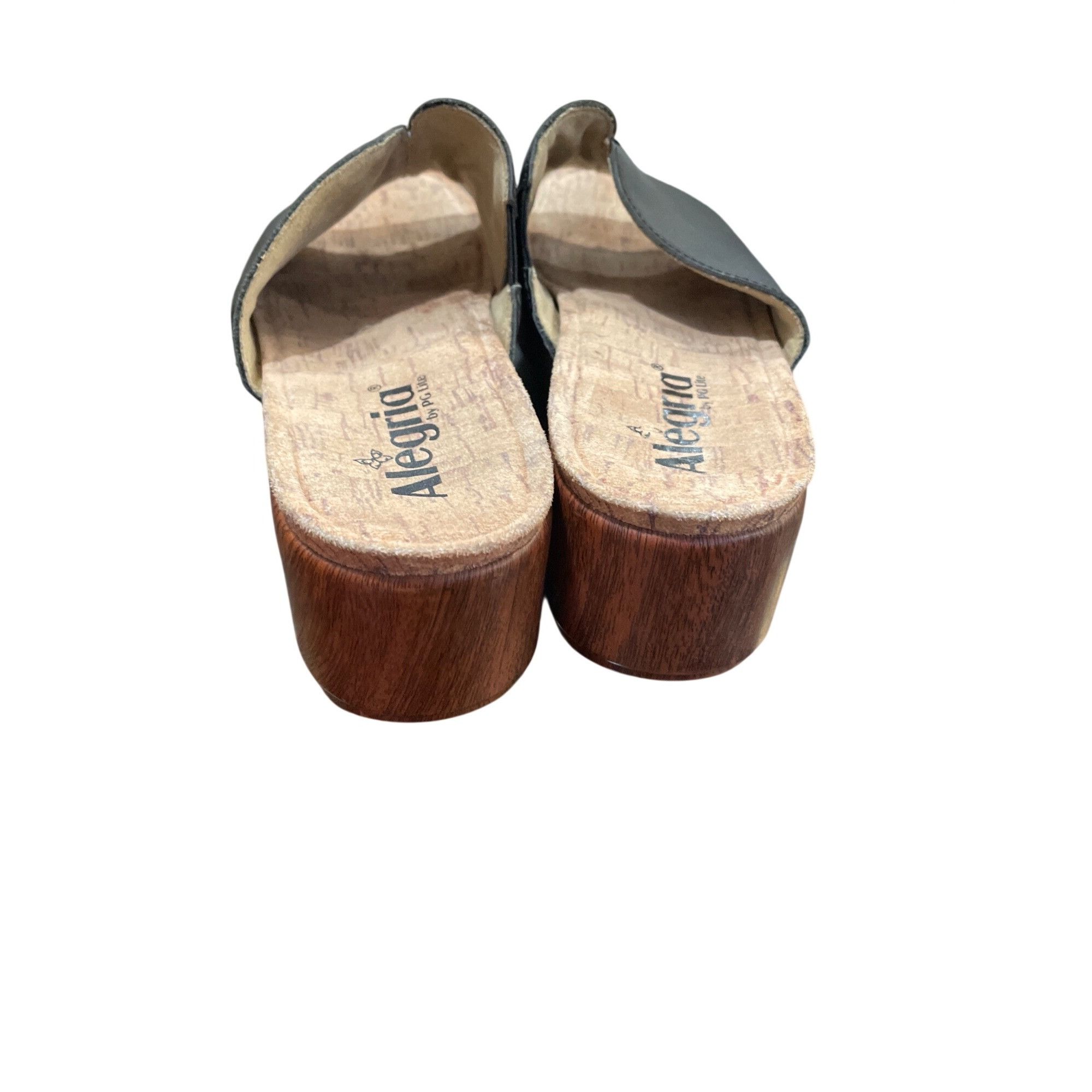 Other Alegria By PG wms black leather open toe 2.5" wedge heels sz Size US 8.5 / IT 38.5 - 12 Thumbnail