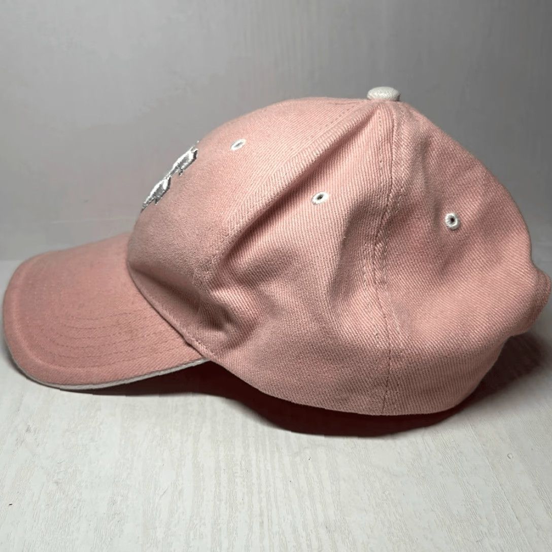 Vintage VINTAGE West Virginia Mountaineers WVU Ladies Pink Adjustable Hat Collegiate Products Baseball Cap Women Adjustable Pink Colleague Beauty? Size ONE SIZE - 3 Thumbnail