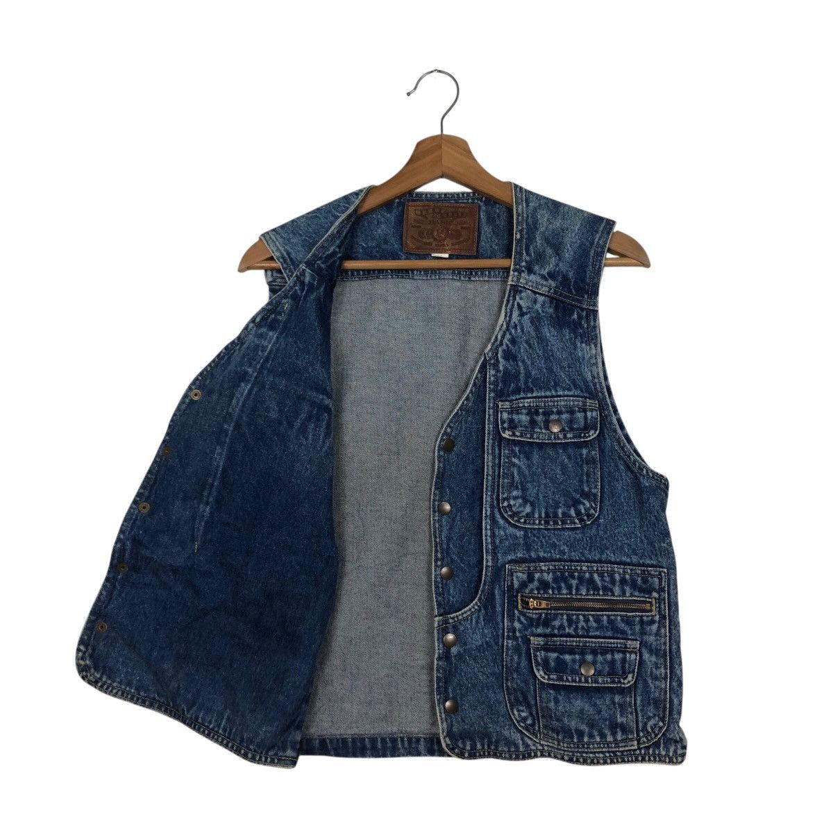 Japanese Brand 📌Vintage Denim Trucker Jacket Tank Top Blue Chaser Size US M / EU 48-50 / 2 - 12 Thumbnail