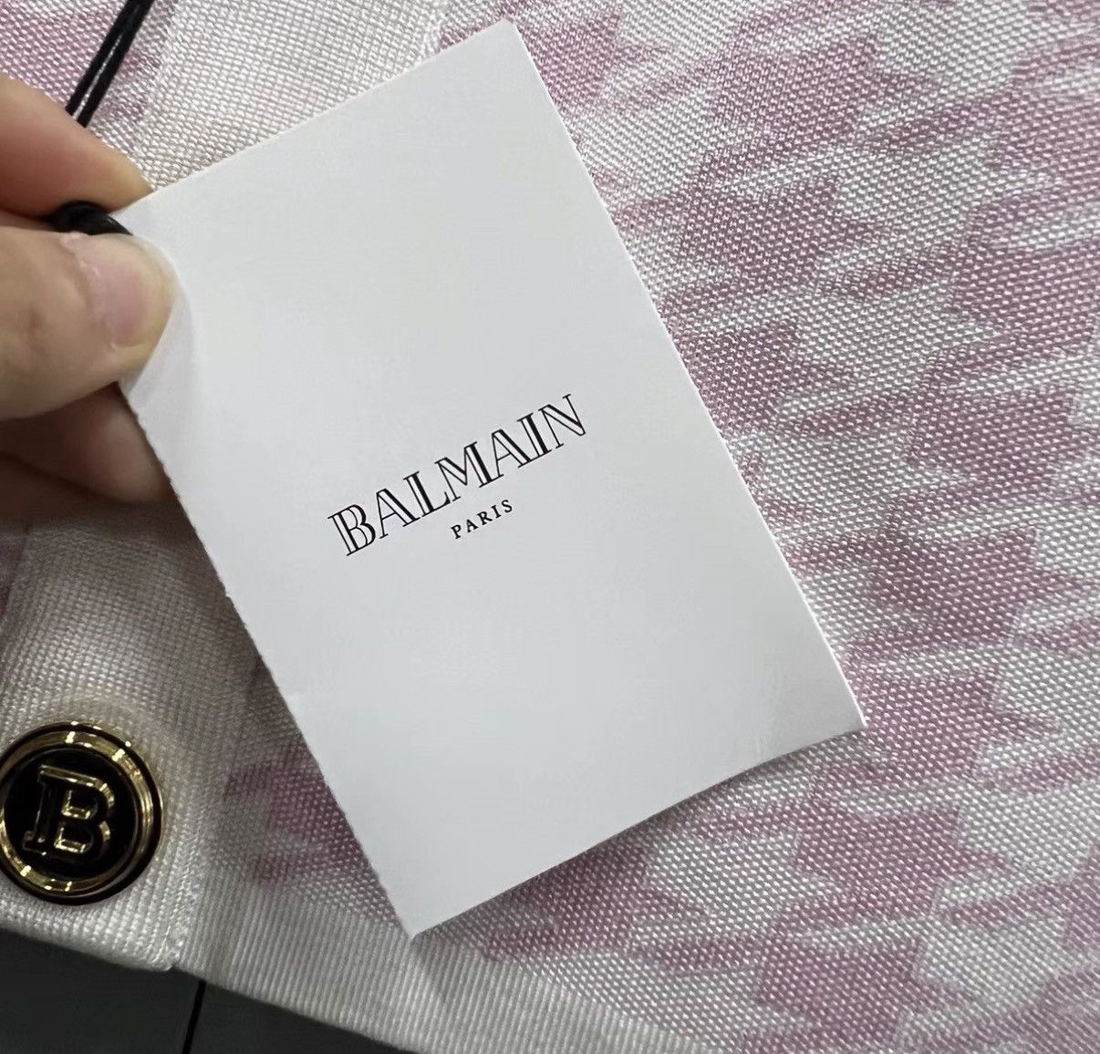 Balmain BALMAIN White and Pink Houndstooth Knit Vest J41 Size S / US 4 / IT 40 - 4 Thumbnail