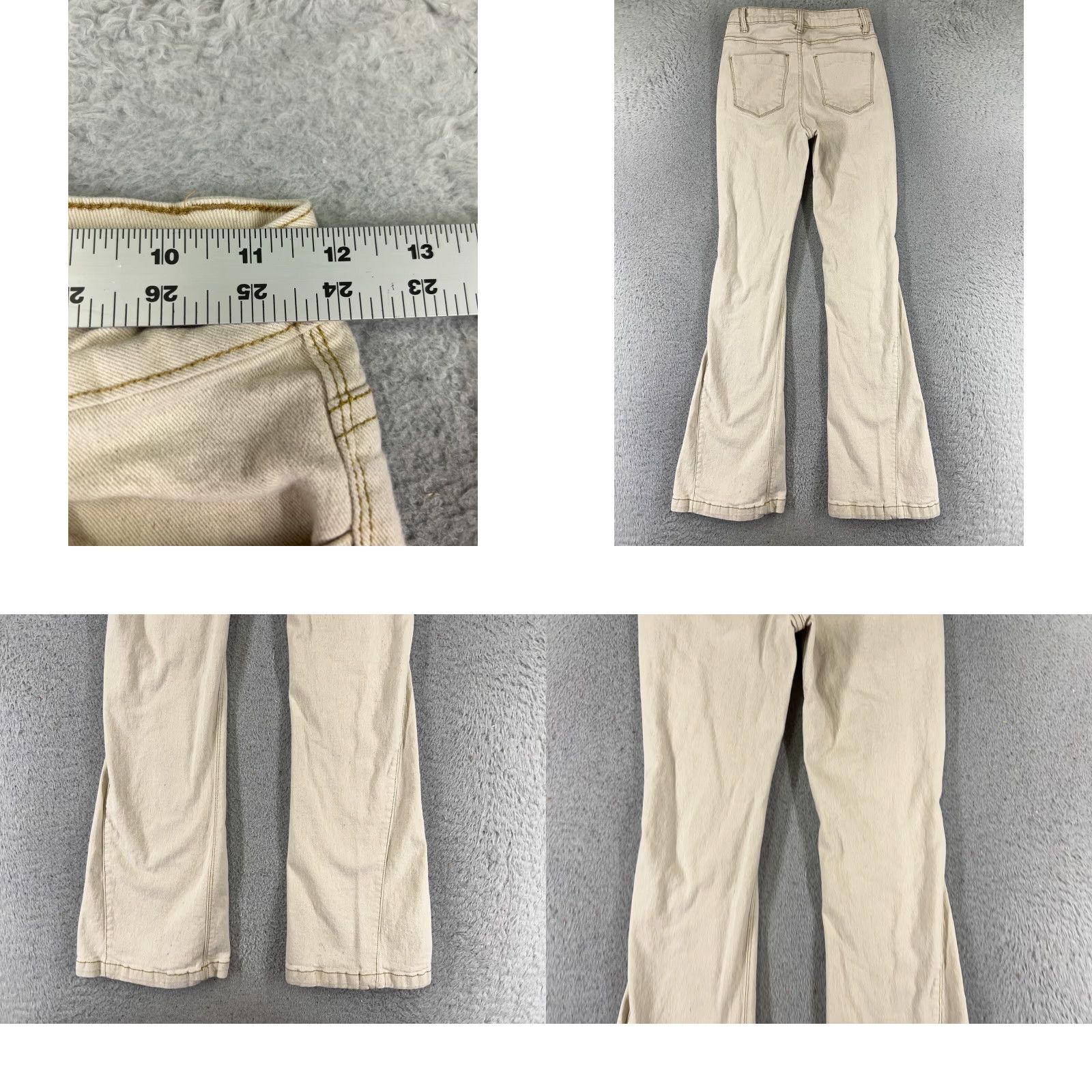 Vintage Ban Jara Jeans Women Beige Denim 22x30 Mid Rise Flared 30 Inseam Cotton Blend 5-Pocket Embroidered Casual Pants Mens? Wait no. End with Womens. Size 25" / US 0 / IT 36 - 9 Thumbnail