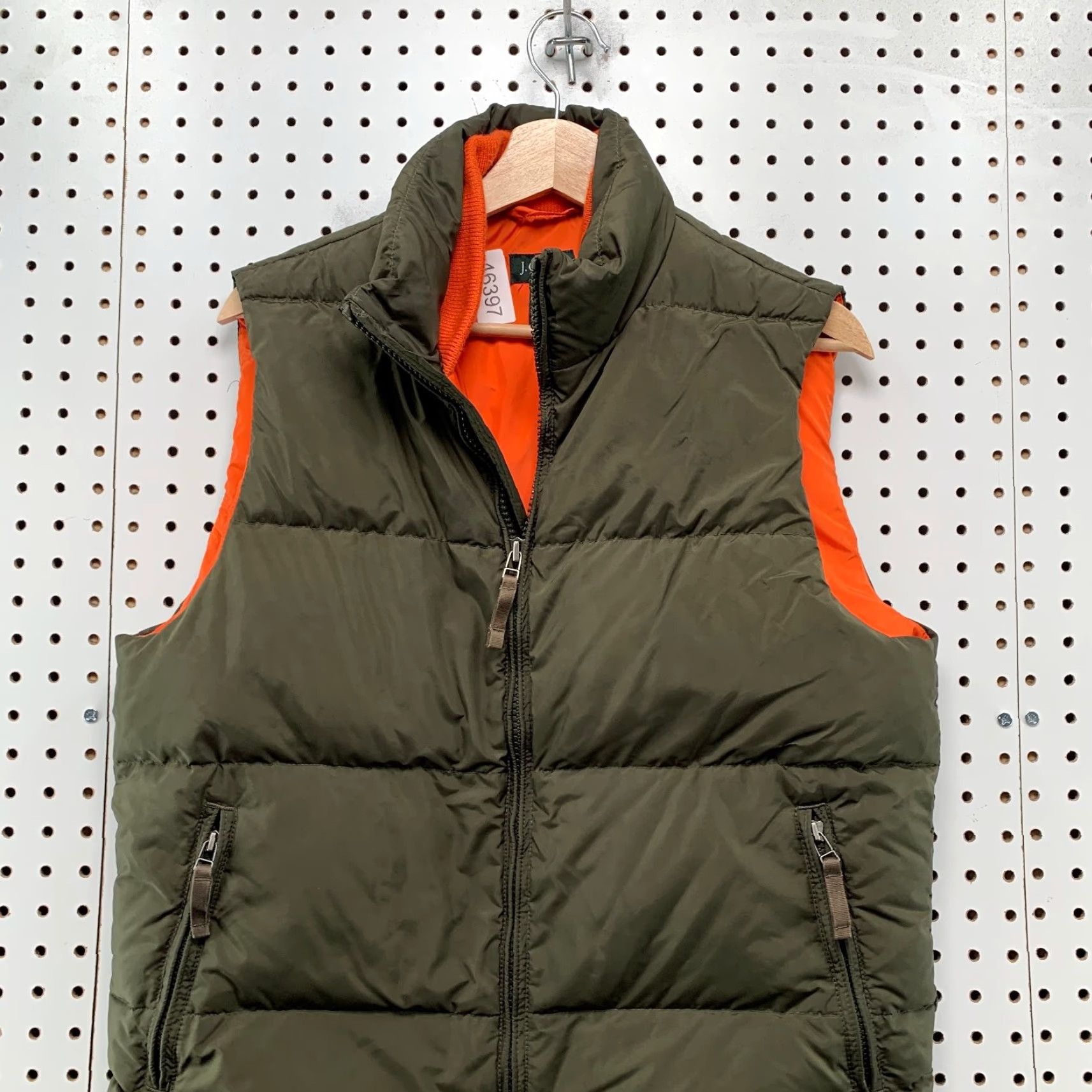 J.Crew J.CREW Down Puffer Vest Jacket Men Small Green Olive Green Oranger Liner Outdoor Vest, Puffer, Down, Winter, Fall, Spring, Men Size US L / EU 52-54 / 3 - 4 Thumbnail