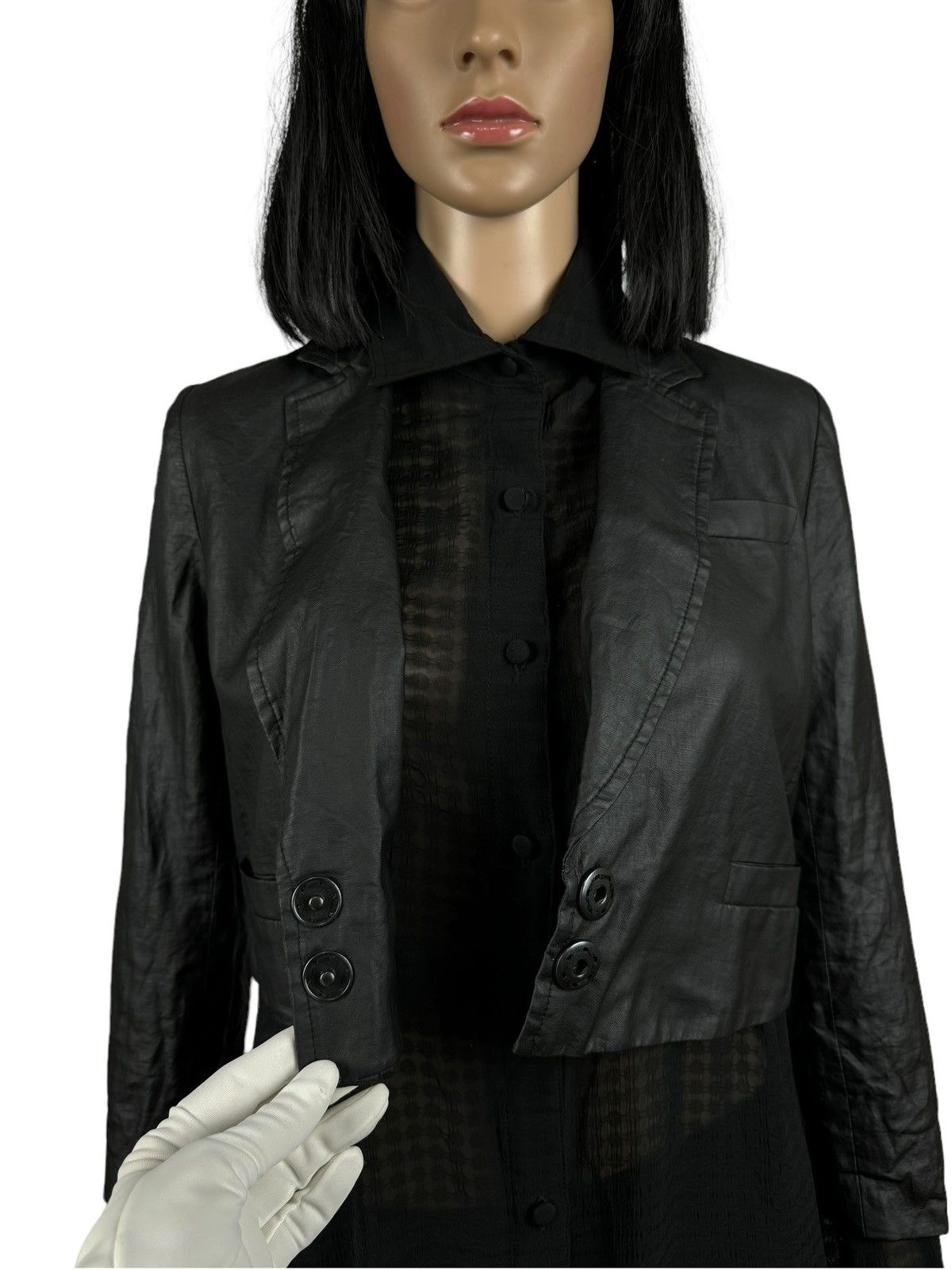 Alexander Wang Alexander Wang 2in1 Waxed Jacket with silk Shirt size 4 Size L / US 10 / IT 46 - 13 Thumbnail