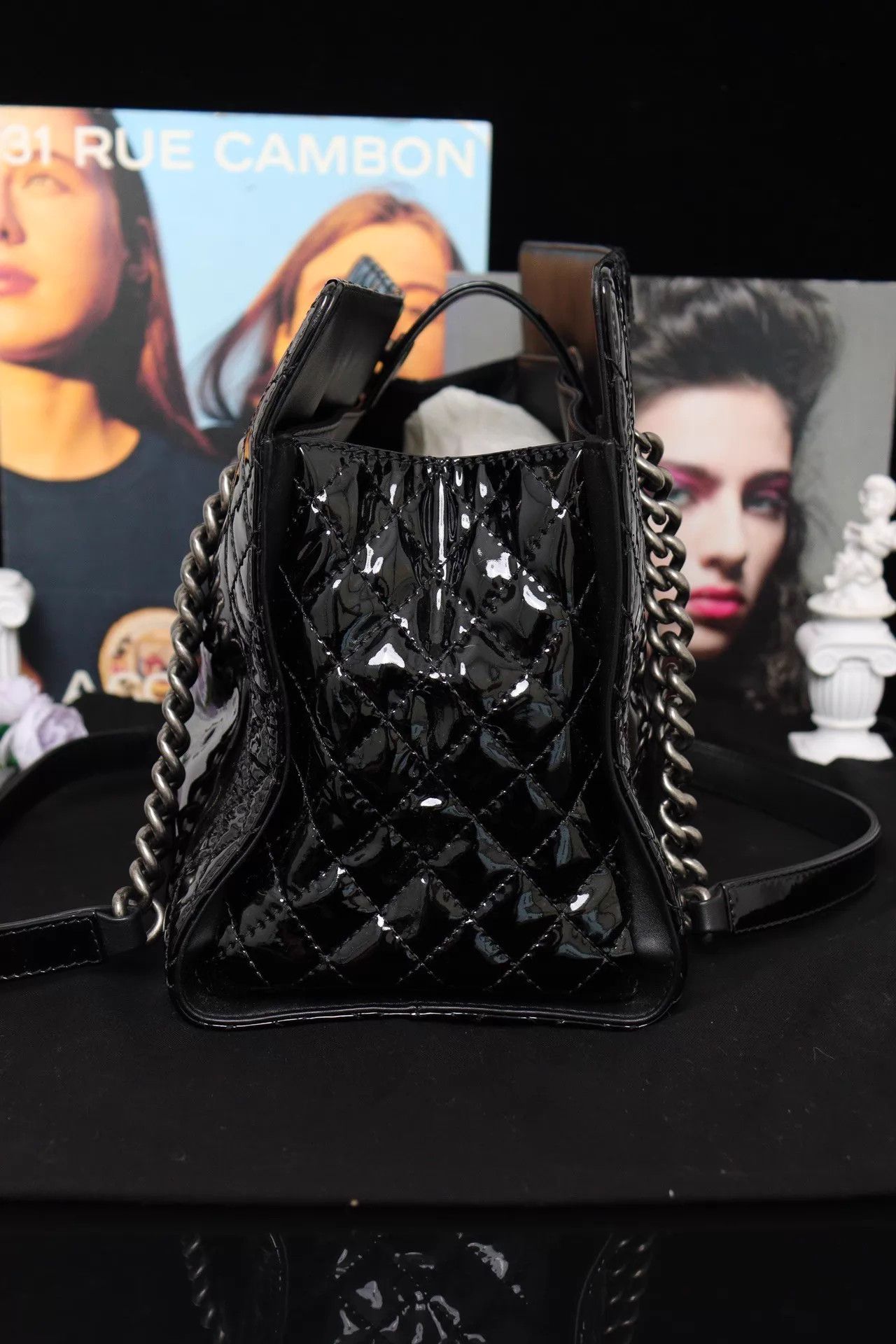 Chanel Chanel Le Boy Tote - Black Patent 18 with dustbag Size ONE SIZE - 3 Thumbnail