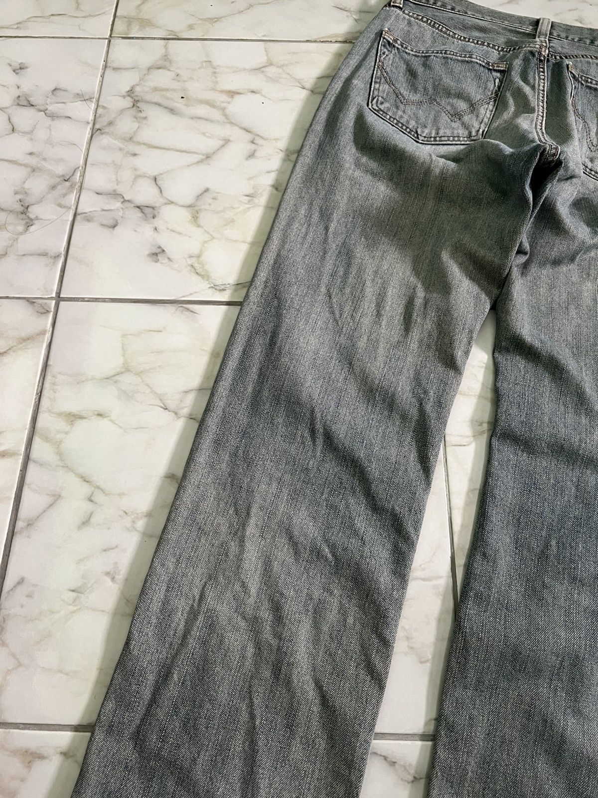 Edwin × If Six Was Nine × Le Grande Bleu (L.G.B.) 💥Baggy💥Vintage Edwin Faded Blue Distress Mud Wash Jean Size US 34 / EU 50 - 10 Thumbnail