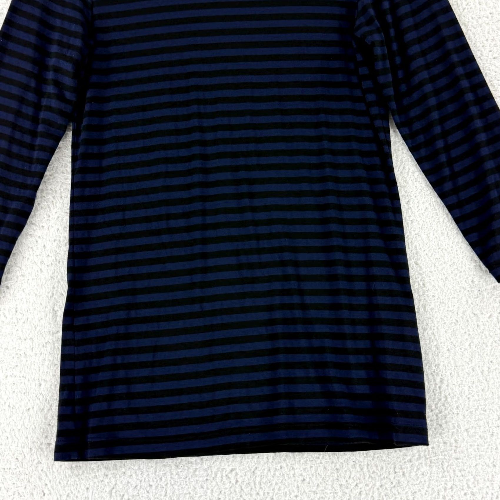 L'AGENCE L'Agence Aja Turtleneck Shirt Womens Small Blue Black Striped 3/4 Sleeve Casual Size S / US 4 / IT 40 - 4 Thumbnail