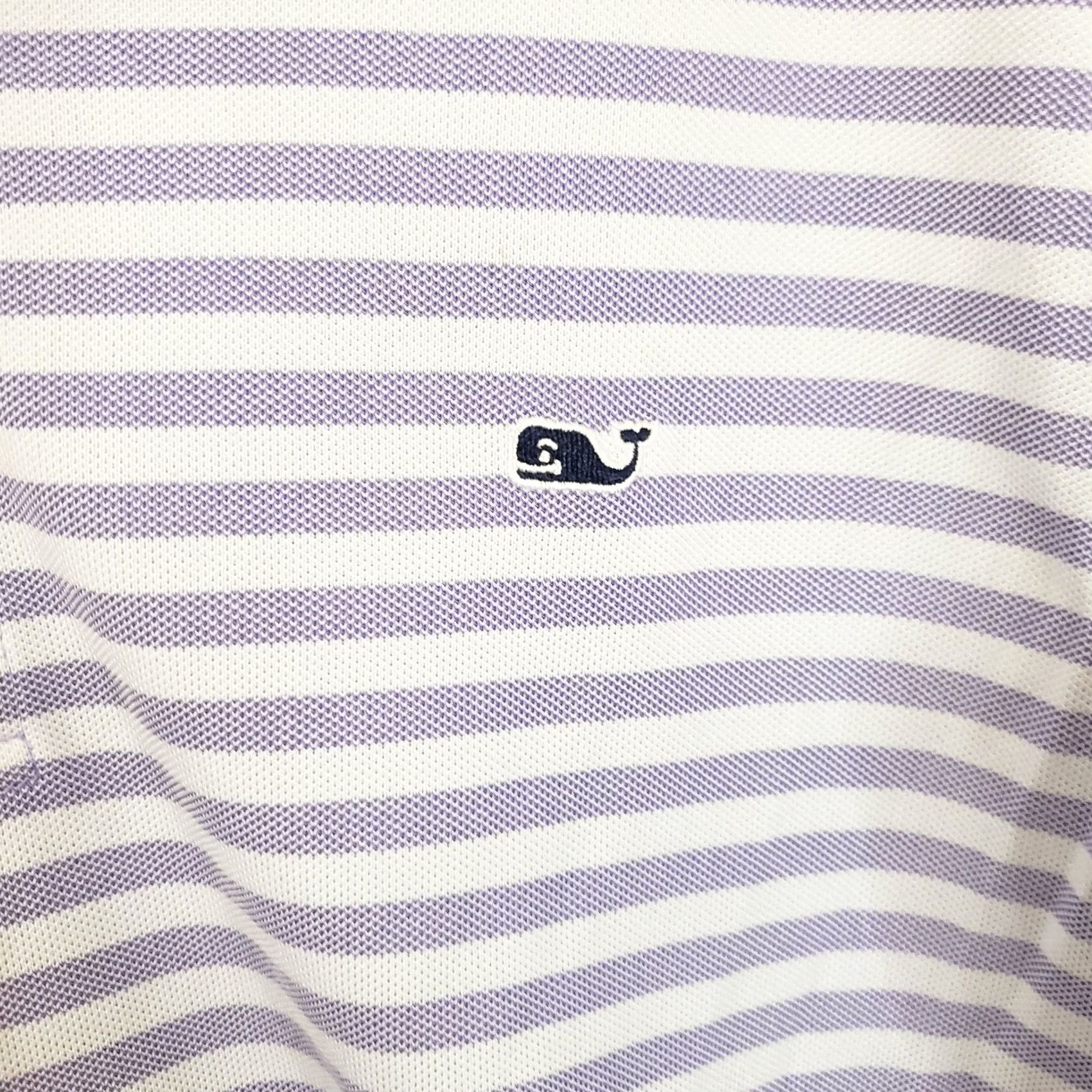 Vineyard Vines Vineyard Vines Polo Shirt Mens L White Lavender Striped Performance Polo Stretch Tech Golf Tennis Running & Walking Apparel Mens Size US L / EU 52-54 / 3 - 6 Thumbnail