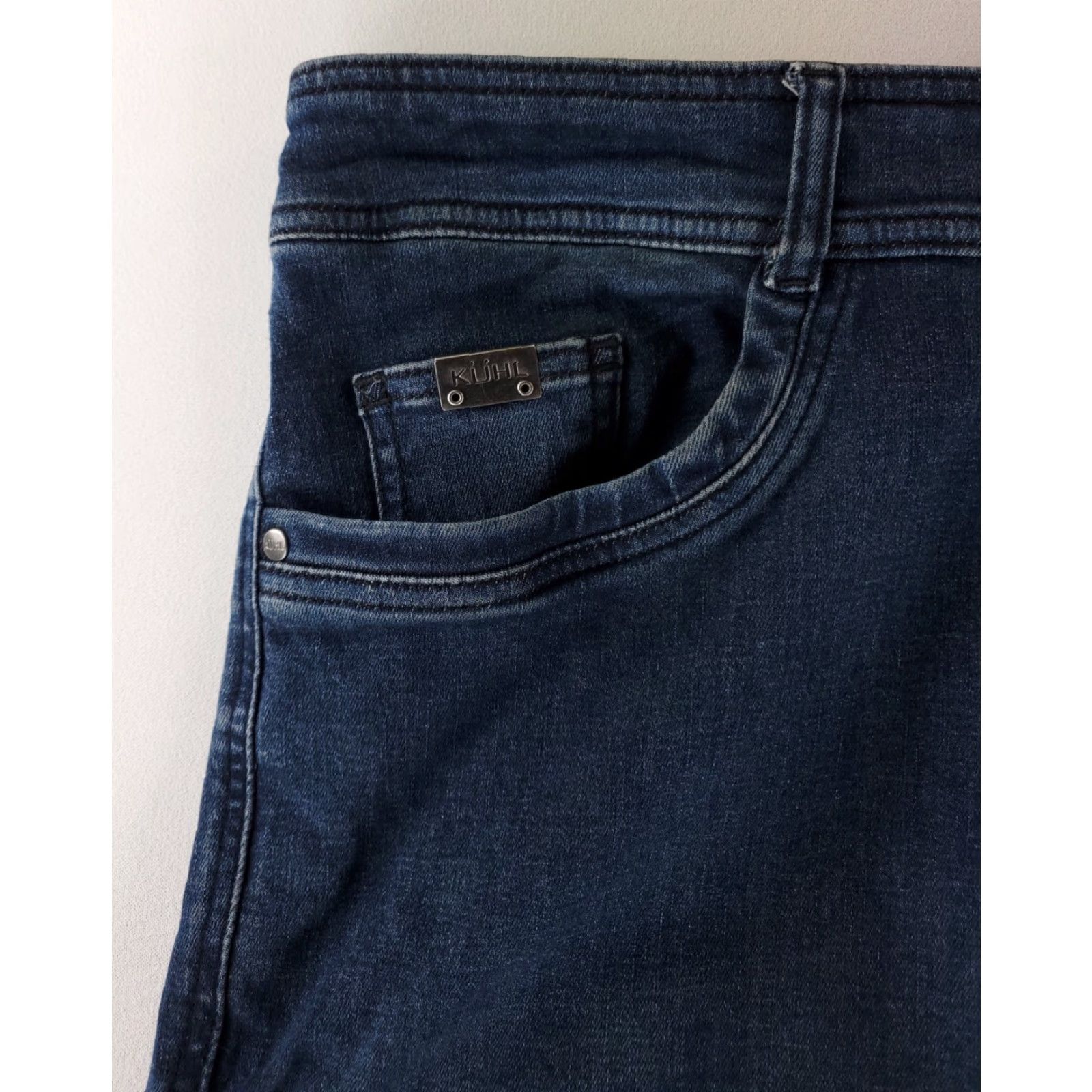 Vintage Kuhl Jeans Blue Mens 40x30 Regular Stretchy Straight 40 Inseam Blue Jeans Pinhole, see pics Mens Size US 40 / EU 56 - 3 Thumbnail