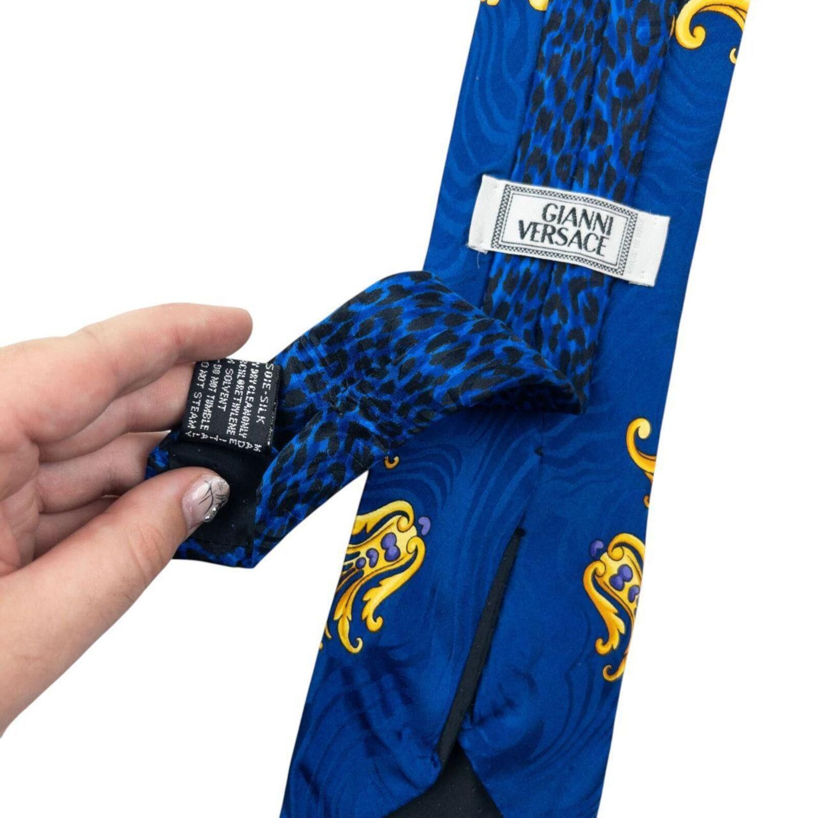 Versace Vintage 90s Gianni Versace Baroque Leopard Print Silk Tie Size ONE SIZE - 7 Thumbnail