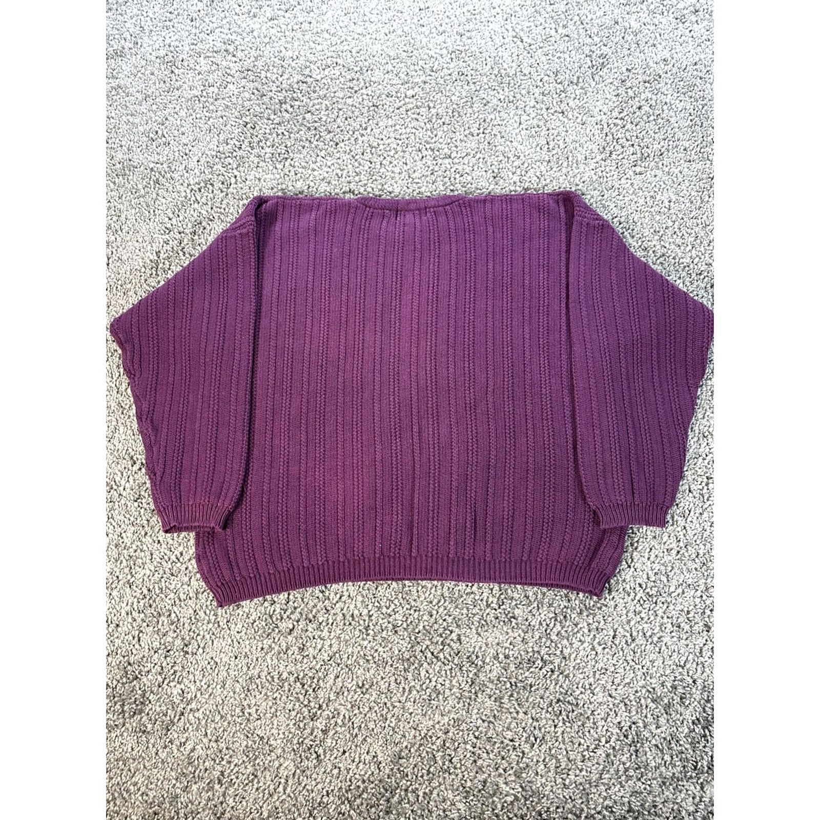 Eddie Bauer VINTAGE Eddie Bauer Fisherman Sweater Mens XL Knit Ribbed Cable-Knit Purple 90s Size US XL / EU 56 / 4 - 5 Thumbnail