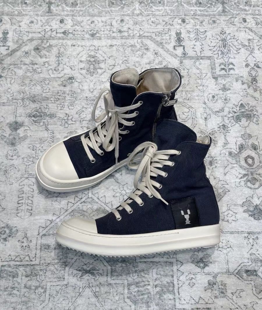 Rick Owens Drkshdw Rick Owens DRKSHDW canvas high-top classic Size US 8 / IT 38 - 4 Thumbnail