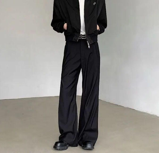 Japanese Brand Pleated Men's Suit Pants Casual Stylish Size US 33 - 1 Thumbnail