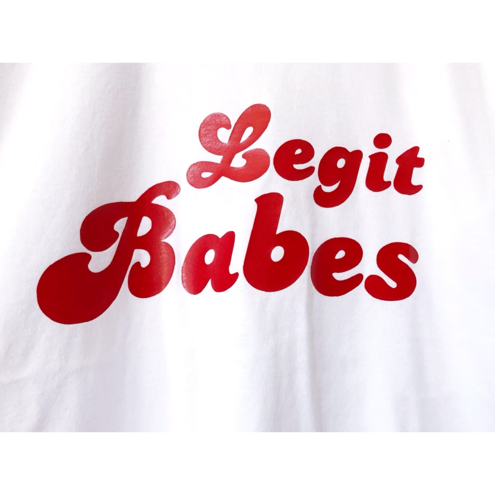 Etro VINTAGE legit babes Ringer T-Shirt Womens Medium Red Retro 70s Style Script NWOT Size M / US 6-8 / IT 42-44 - 2 Thumbnail