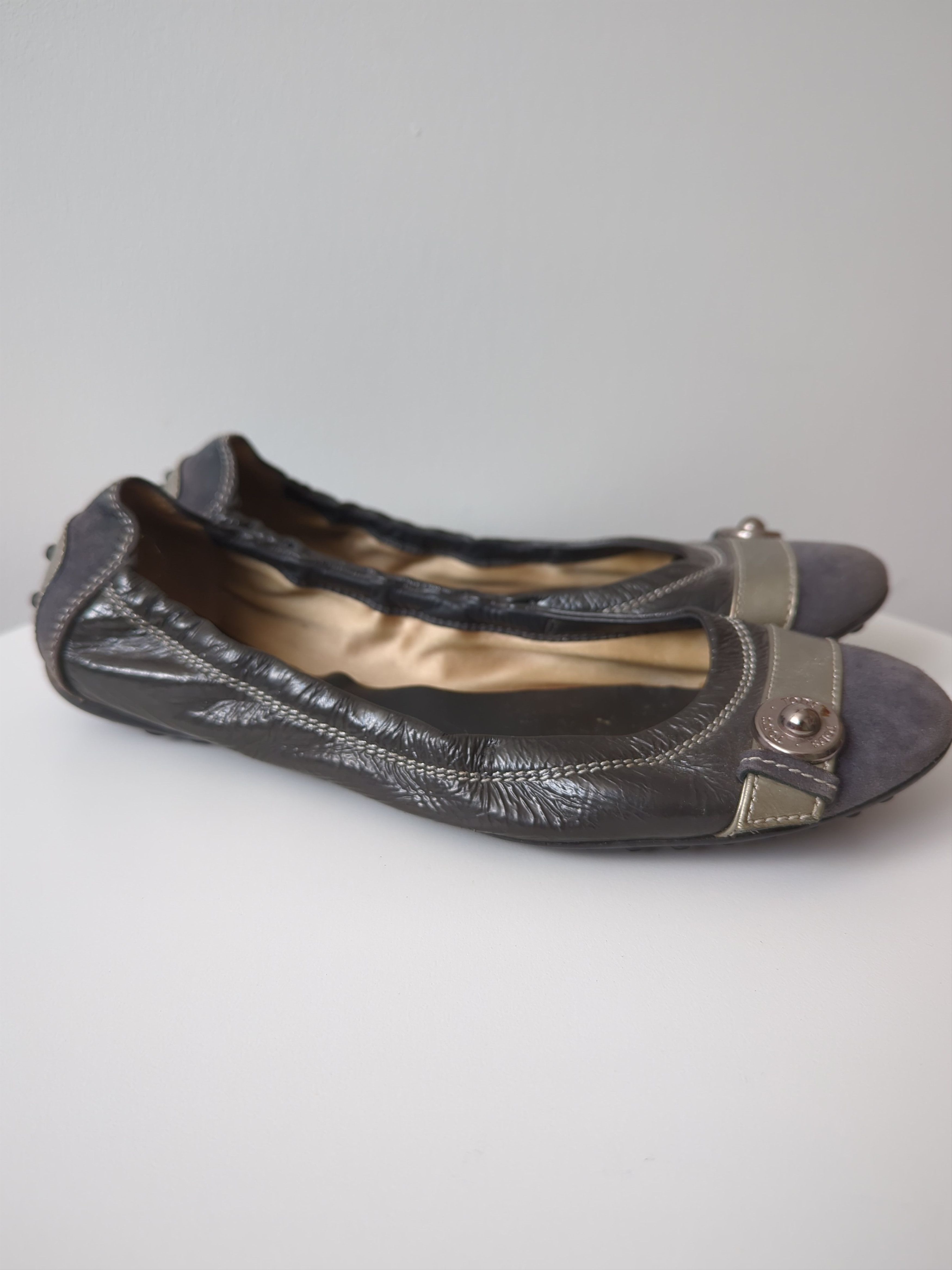 Tod's Tod’s Leather Suede Ballet Flats Grey EU 36.5 US 5.5 Size US 5.5 / IT 35.5 - 6 Thumbnail