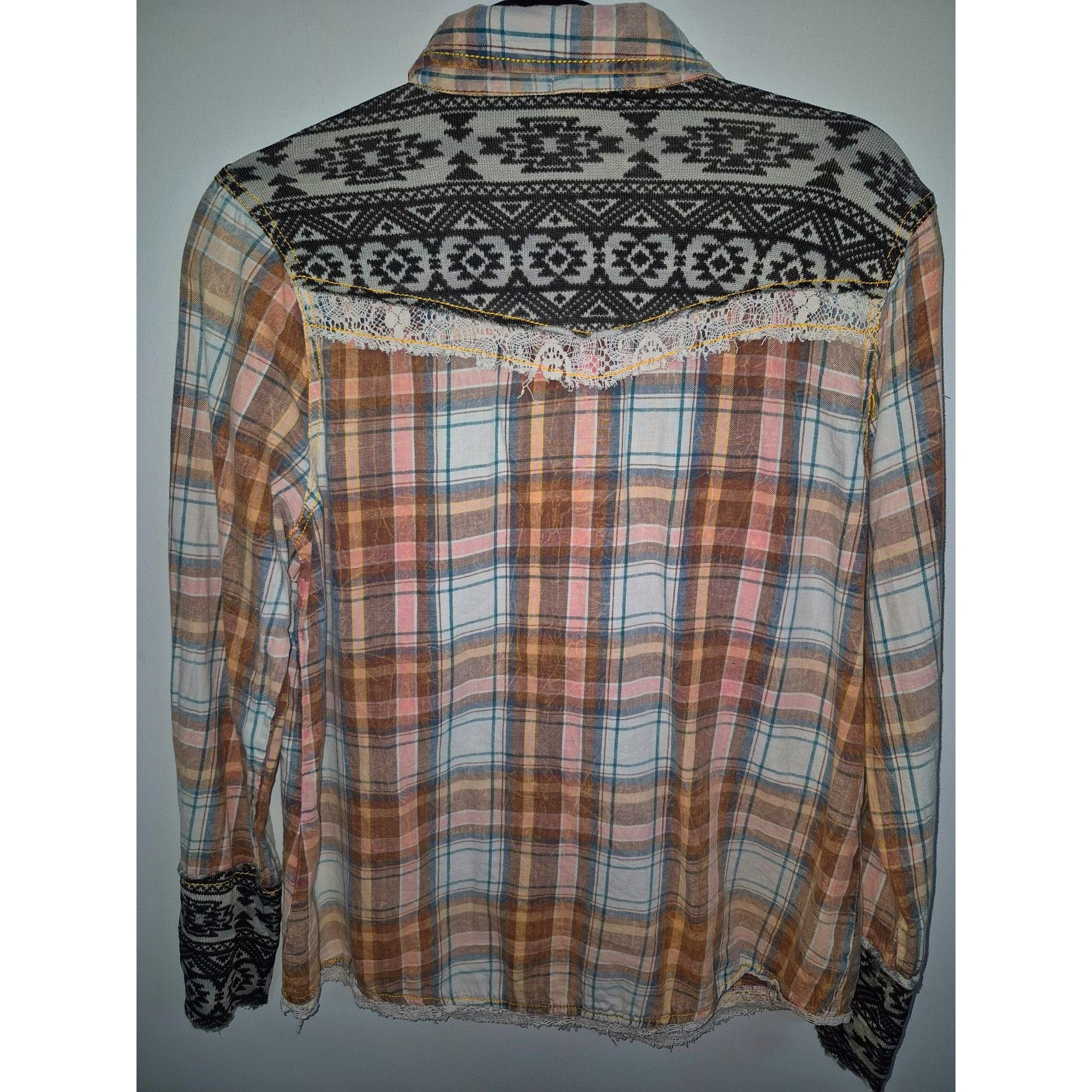 Vintage Gimmiks BKE Womens Plaid Button-Up Shirt Lace Aztec Small Size S / US 4 / IT 40 - 4 Thumbnail