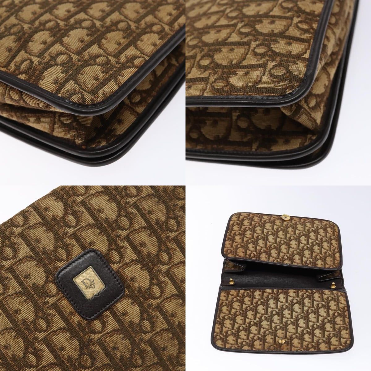 Dior DIOR Trotter Canvas Shoulder Bag Brown Gold Size ONE SIZE - 10 Thumbnail