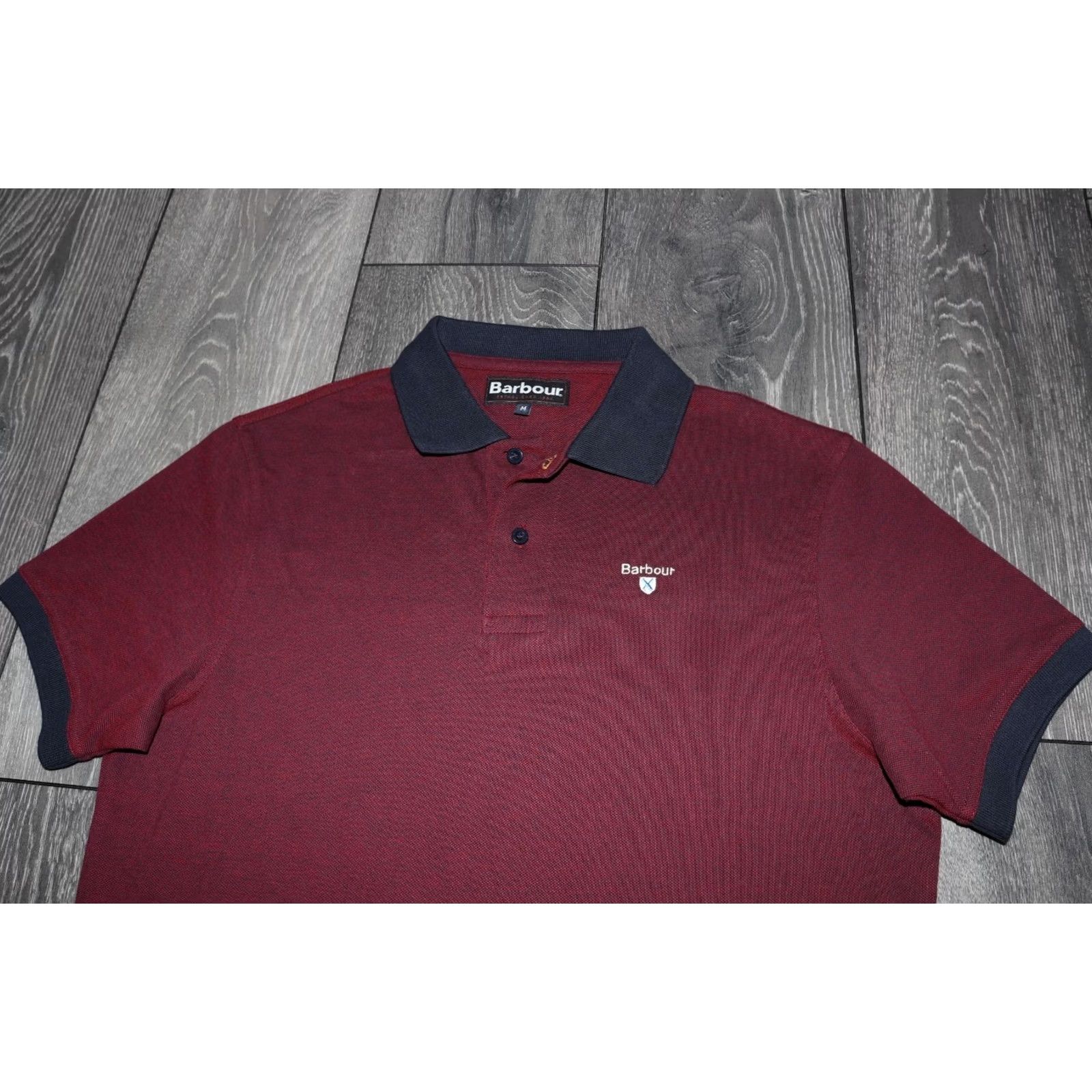 Barbour BARBOUR MENS POLO SHIRT DARK RED COTTON MEDIUM SLEEVE SHORT COLLARED Barbour Polo Mens Size M Color Multicolor Casual Classic 90s Mens Size US M / EU 48-50 / 2 - 2 Thumbnail