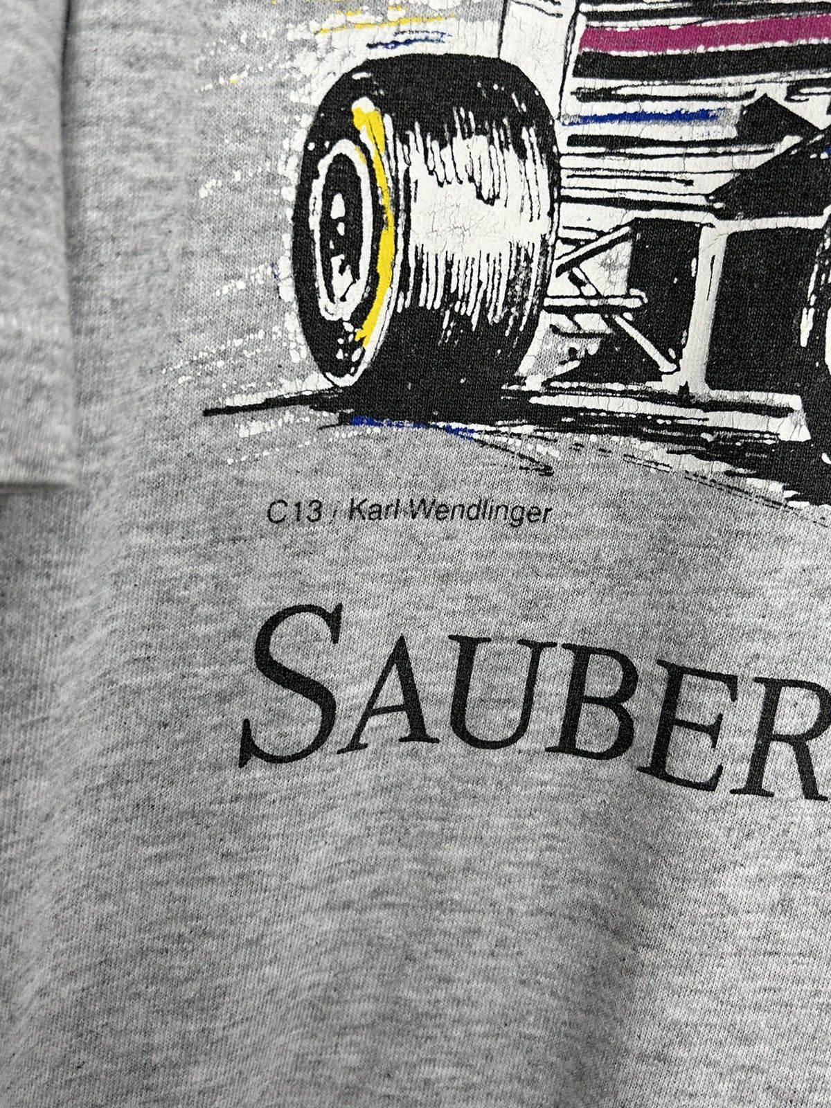 Formula 1 Vintage Sauber Mercedes Karl Wendlinger Single Stitch Tee Size US L / EU 52-54 / 3 - 3 Thumbnail
