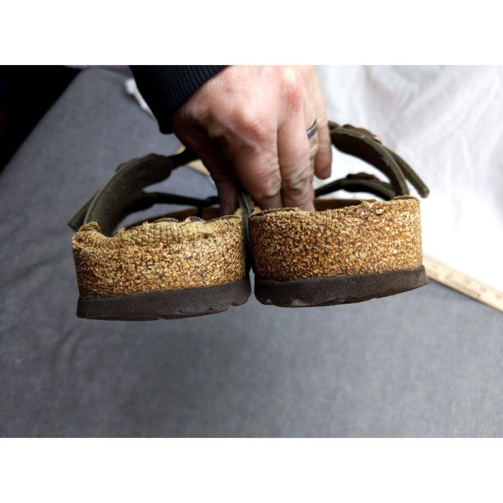 Birkenstock Birkenstock Mayari Sandals Womens 7 38 Gray Strappy Cork Toe Loop Footbed Size US 7 / IT 37 - 5 Thumbnail